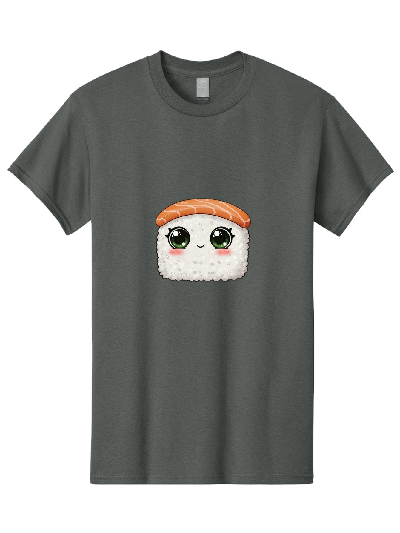 Sushi-Cartoon-Character Men'S Graphic Tee, 100% Cotton, Comfortable Casual Summer Wear, Machine Washable, Cartoon Sushi, Japanese Cuisine, Sushi Roll, Kawaii Food, Adorable Character, Green Eyes, Salmon Topping, White Rice, Cute Expression, Bad994 7