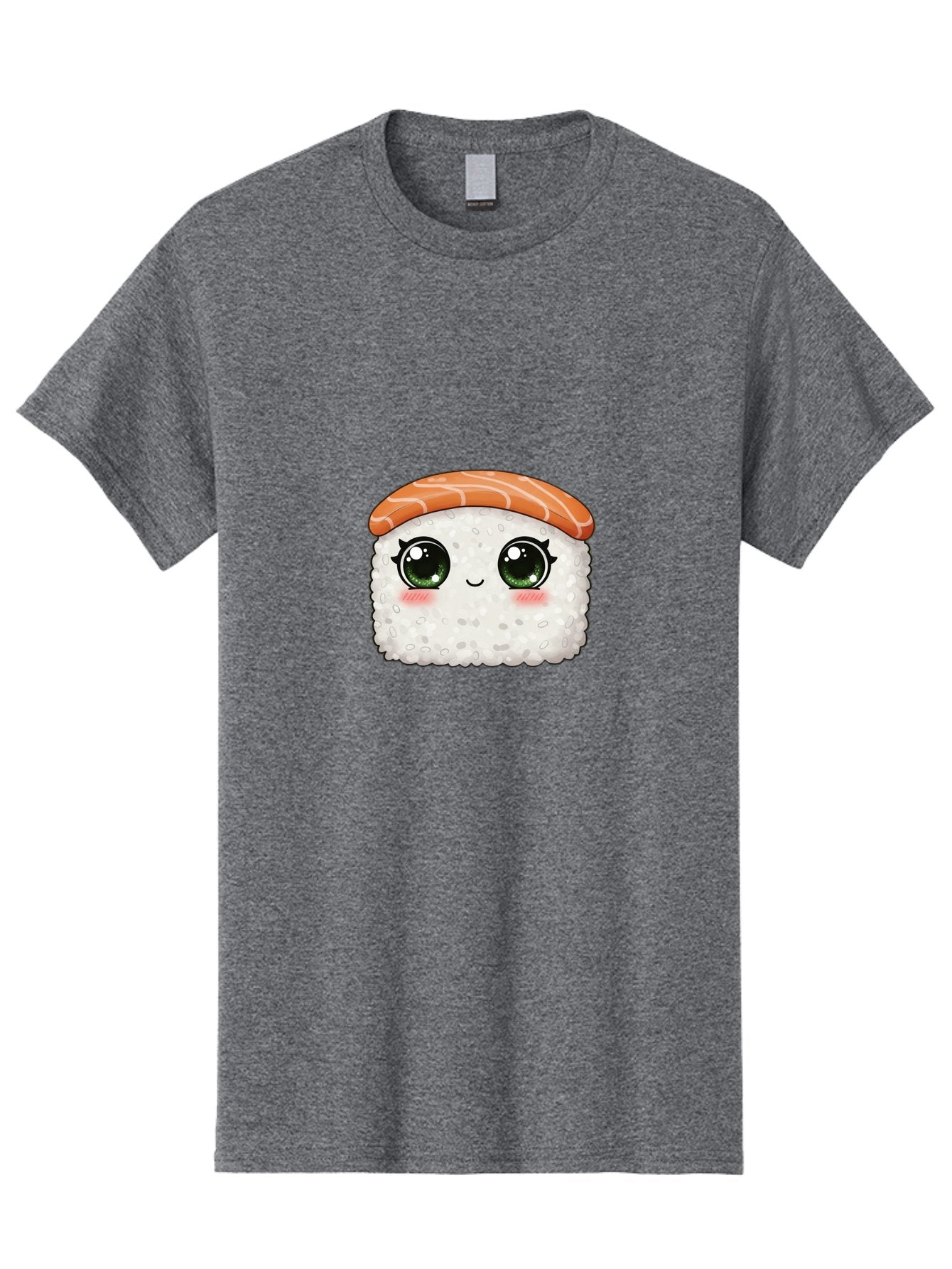 Sushi-Cartoon-Character Men'S Graphic Tee, 100% Cotton, Comfortable Casual Summer Wear, Machine Washable, Cartoon Sushi, Japanese Cuisine, Sushi Roll, Kawaii Food, Adorable Character, Green Eyes, Salmon Topping, White Rice, Cute Expression, Bad994 14