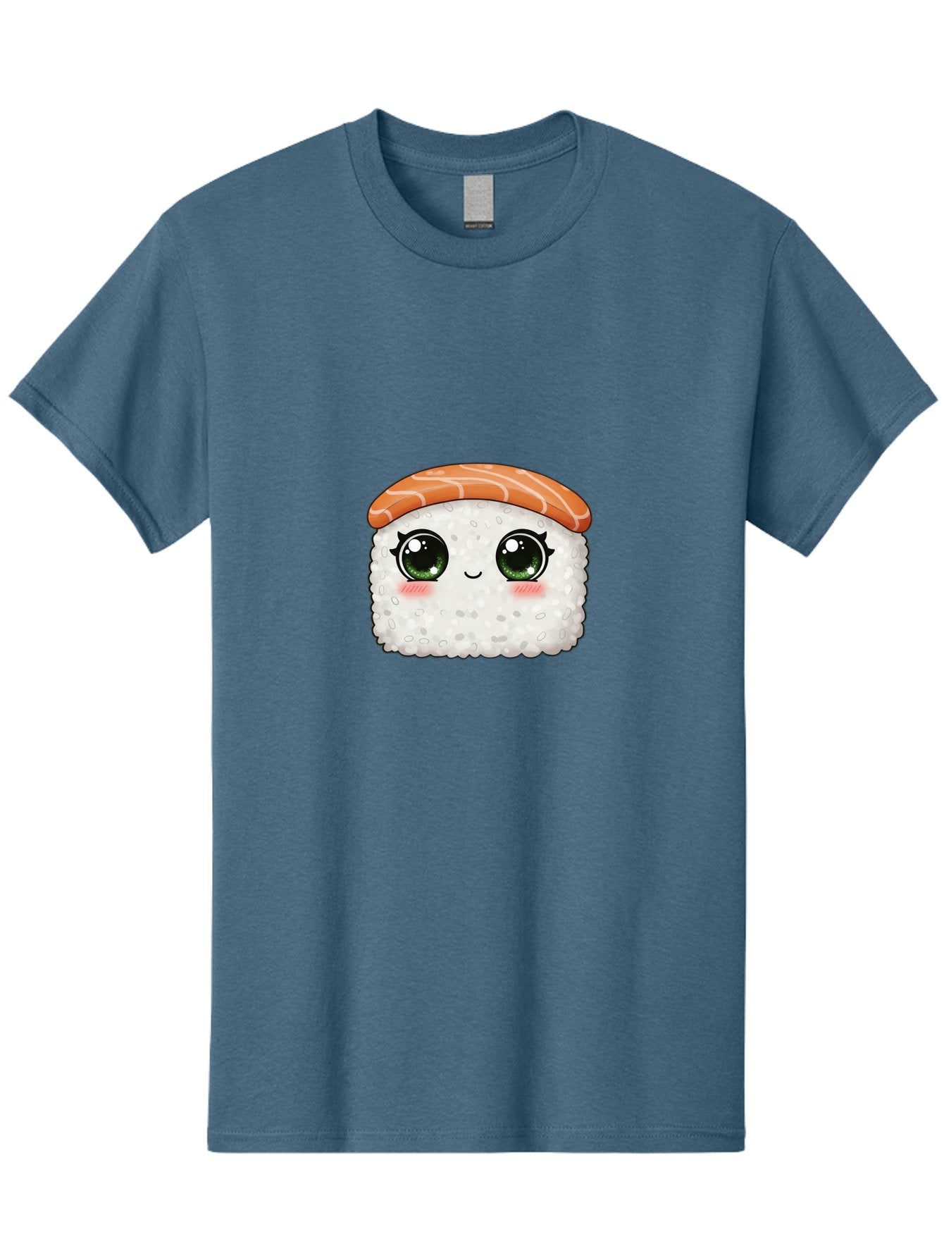 Sushi-Cartoon-Character Men'S Graphic Tee, 100% Cotton, Comfortable Casual Summer Wear, Machine Washable, Cartoon Sushi, Japanese Cuisine, Sushi Roll, Kawaii Food, Adorable Character, Green Eyes, Salmon Topping, White Rice, Cute Expression, Bad994 12