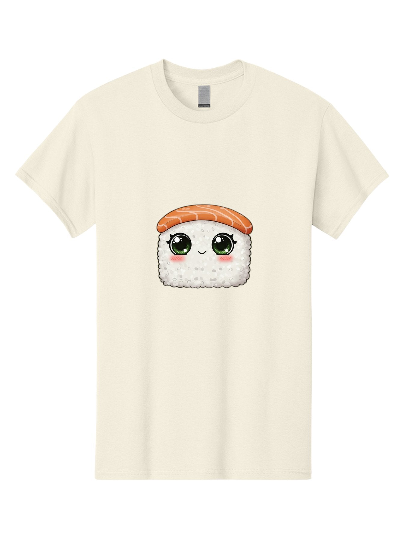 Sushi-Cartoon-Character Men'S Graphic Tee, 100% Cotton, Comfortable Casual Summer Wear, Machine Washable, Cartoon Sushi, Japanese Cuisine, Sushi Roll, Kawaii Food, Adorable Character, Green Eyes, Salmon Topping, White Rice, Cute Expression, Bad994 13