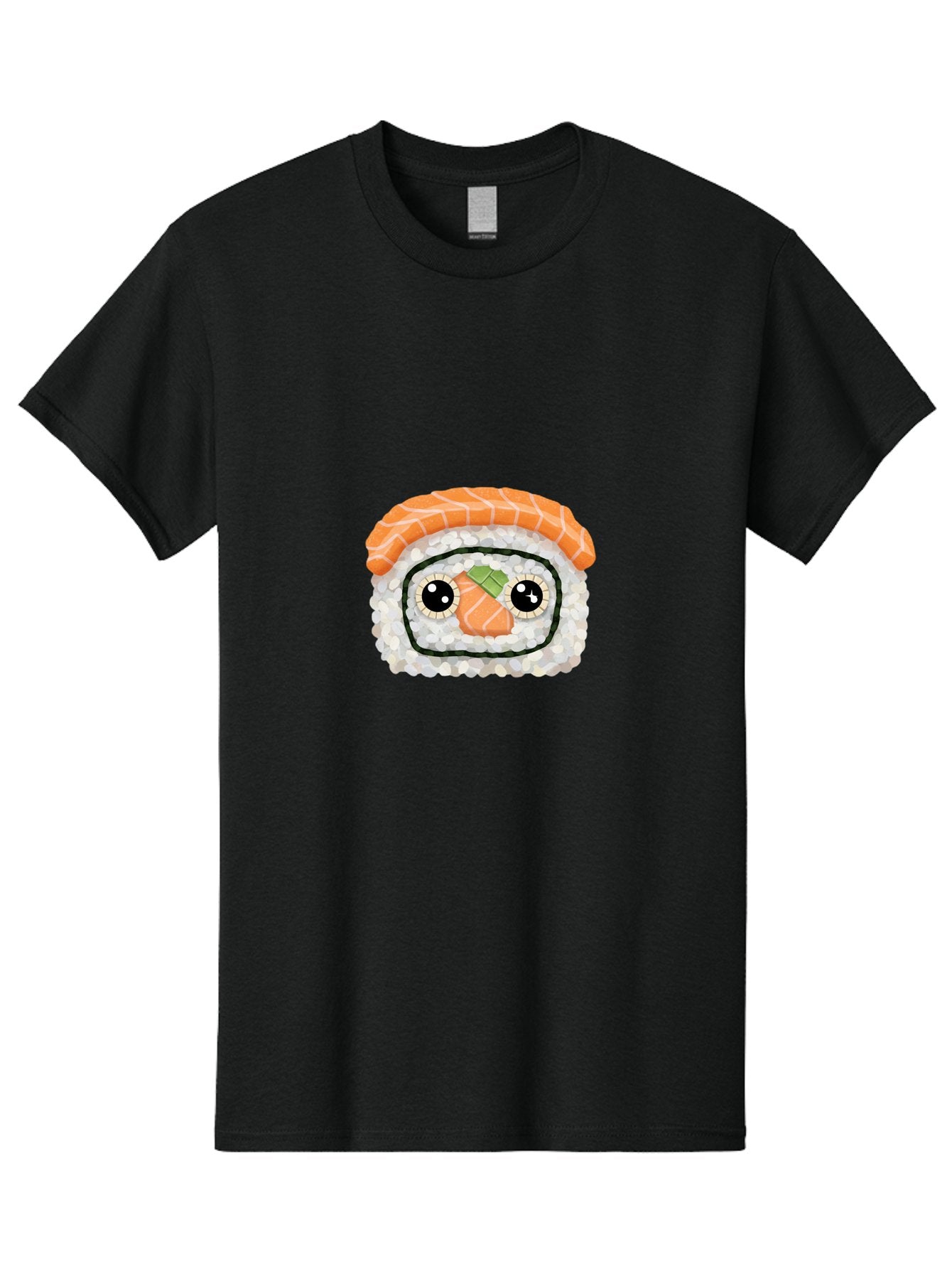 Sushi-Emoji Men'S Graphic Tee, 100% Cotton, Comfortable Casual Summer Wear, Machine Washable, Sushi With Face, Cartoon-Style Food, Kawaii Art, Sushi Roll, Anime-Inspired, Cute Illustration, Playful Design, Foodie Art Bad995 6