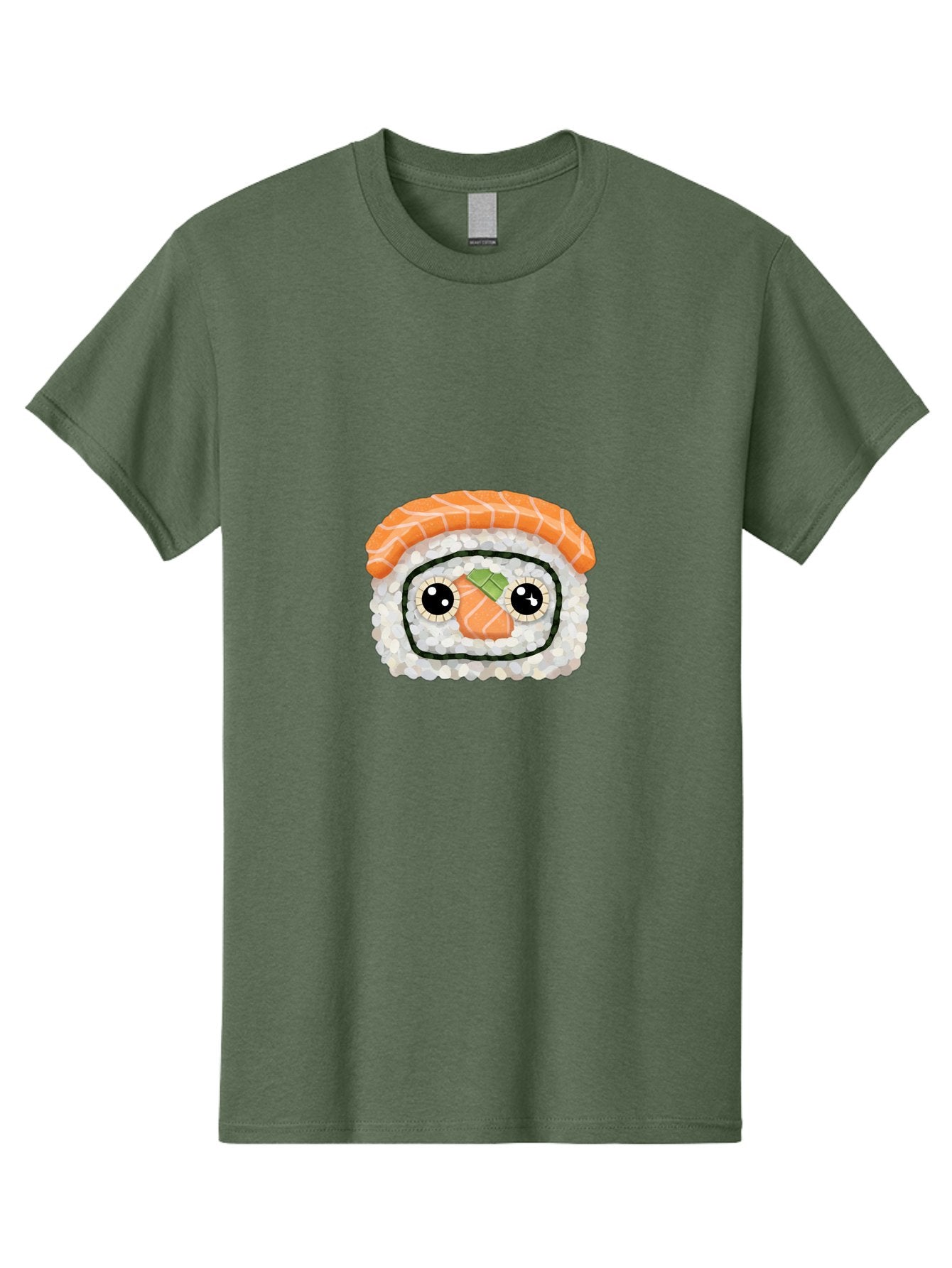Sushi-Emoji Men'S Graphic Tee, 100% Cotton, Comfortable Casual Summer Wear, Machine Washable, Sushi With Face, Cartoon-Style Food, Kawaii Art, Sushi Roll, Anime-Inspired, Cute Illustration, Playful Design, Foodie Art Bad995 7