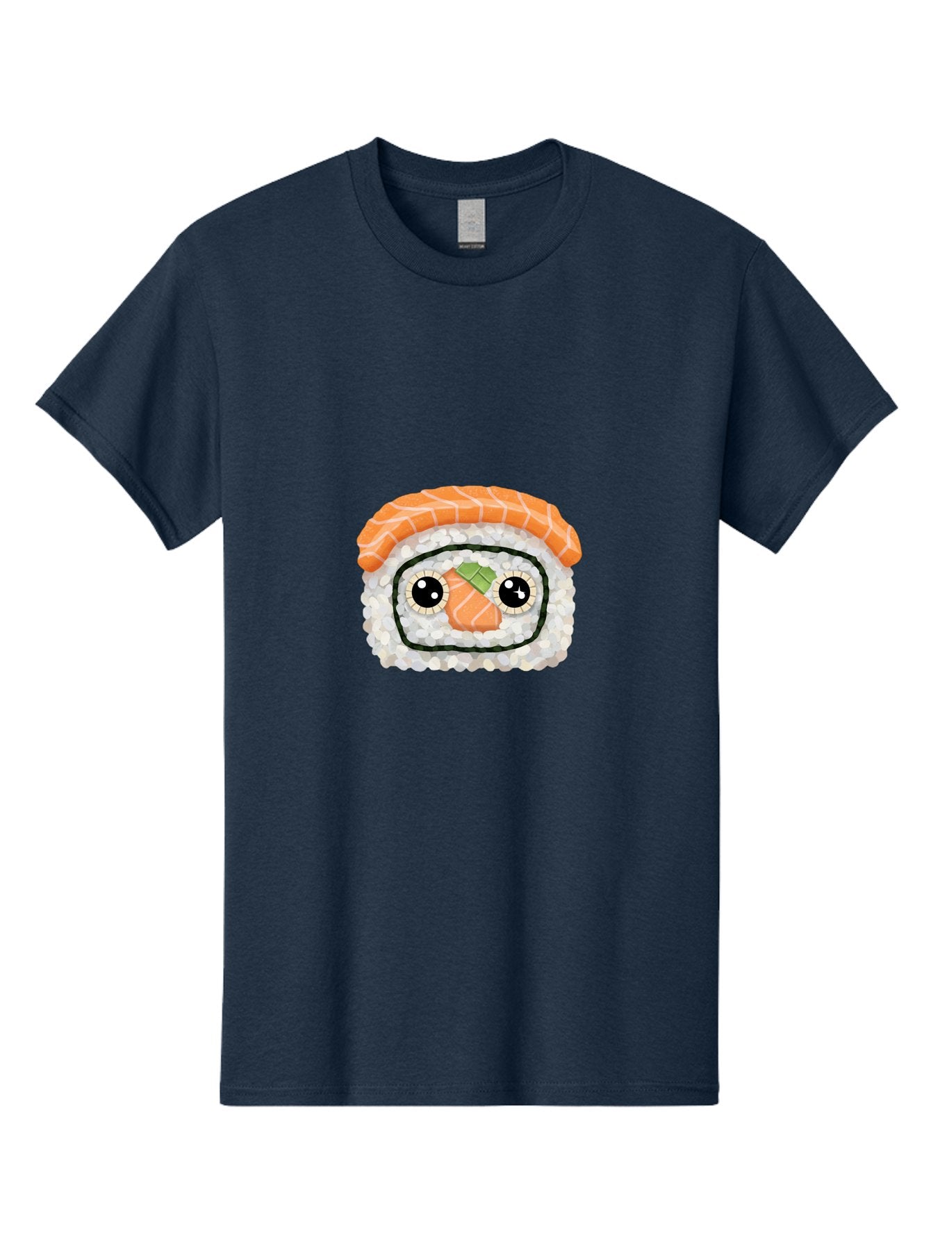 Sushi-Emoji Men'S Graphic Tee, 100% Cotton, Comfortable Casual Summer Wear, Machine Washable, Sushi With Face, Cartoon-Style Food, Kawaii Art, Sushi Roll, Anime-Inspired, Cute Illustration, Playful Design, Foodie Art Bad995 12