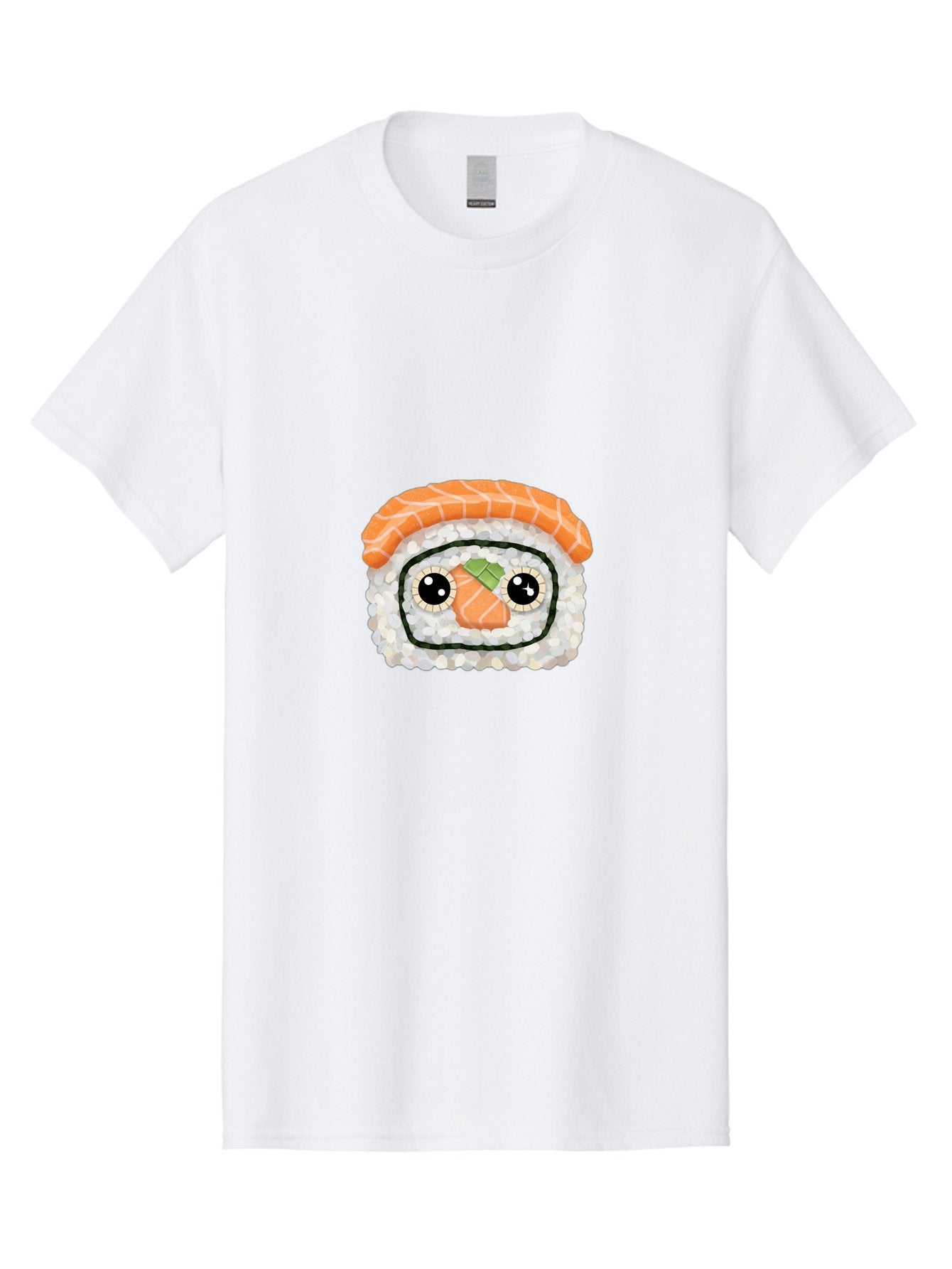Sushi-Emoji Men'S Graphic Tee, 100% Cotton, Comfortable Casual Summer Wear, Machine Washable, Sushi With Face, Cartoon-Style Food, Kawaii Art, Sushi Roll, Anime-Inspired, Cute Illustration, Playful Design, Foodie Art Bad995 4