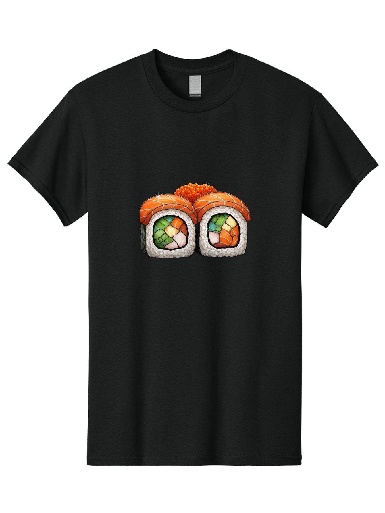 Sushi-Rolls Men'S Graphic Tee, 100% Cotton, Comfortable Casual Summer Wear, Machine Washable, Sushi Rolls, Salmon Sushi, Japanese Cuisine, Raw Fish, Sushi Art, Vibrant Colors, Food Illustration, Colorful Sushi, Sushi Rolls With Caviar Bae000 12