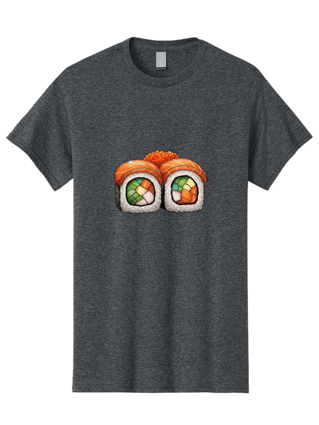 Sushi-Rolls Men'S Graphic Tee, 100% Cotton, Comfortable Casual Summer Wear, Machine Washable, Sushi Rolls, Salmon Sushi, Japanese Cuisine, Raw Fish, Sushi Art, Vibrant Colors, Food Illustration, Colorful Sushi, Sushi Rolls With Caviar Bae000 7