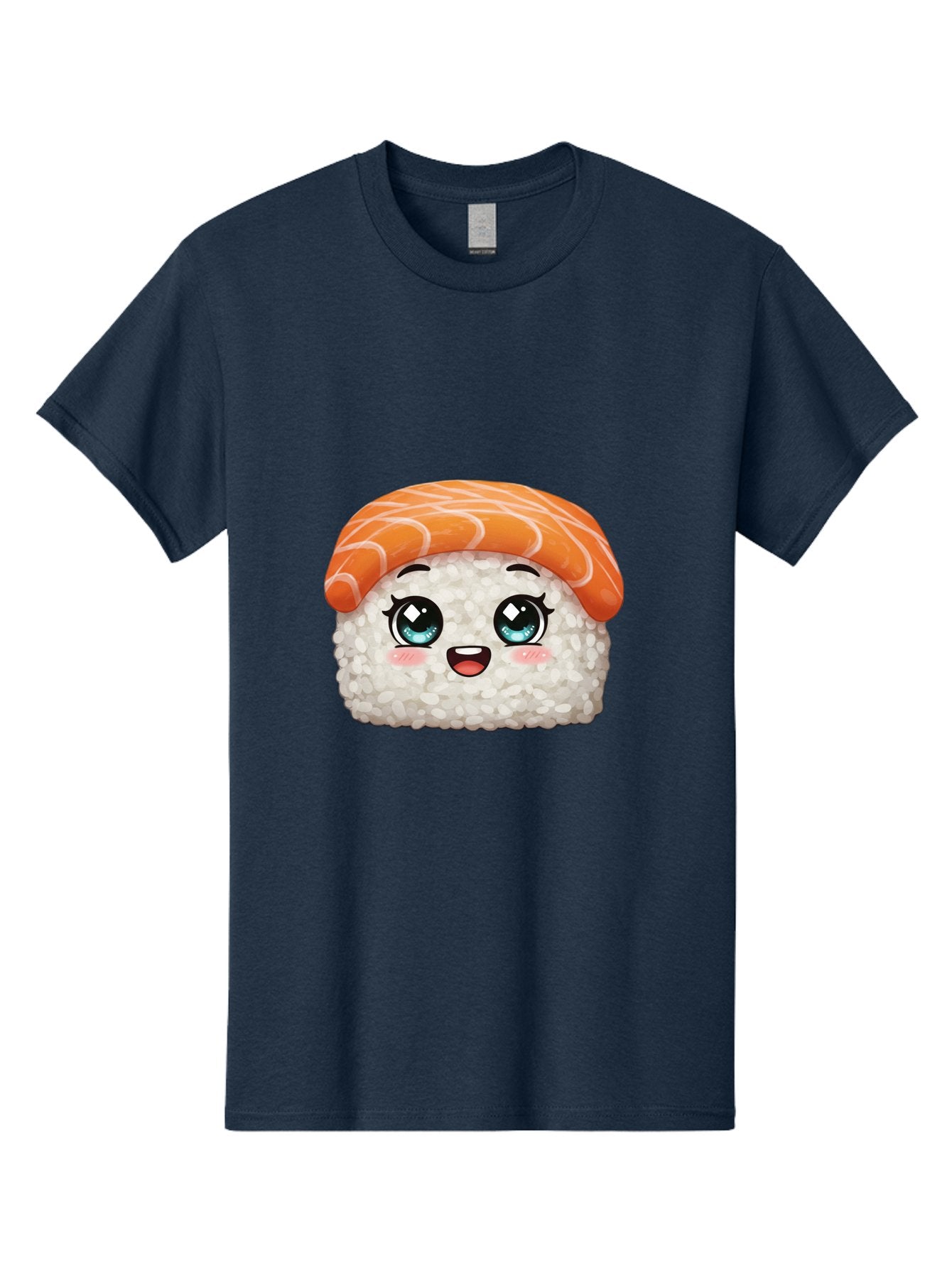 Sushi Men'S Graphic Tee, 100% Cotton, Comfortable Casual Summer Wear, Machine Washable, Kawaii Sushi, Cartoon Sushi, Sushi With Face, Japanese Food, Cute Food, Sushi Illustration, Foodie Art, Sushi Character, Adorable Sushi Bae001 3