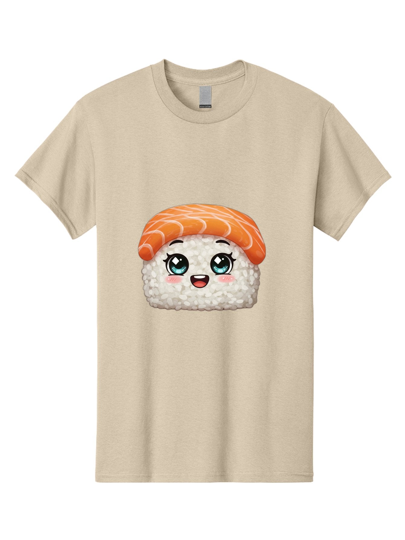 Sushi Men'S Graphic Tee, 100% Cotton, Comfortable Casual Summer Wear, Machine Washable, Kawaii Sushi, Cartoon Sushi, Sushi With Face, Japanese Food, Cute Food, Sushi Illustration, Foodie Art, Sushi Character, Adorable Sushi Bae001 4