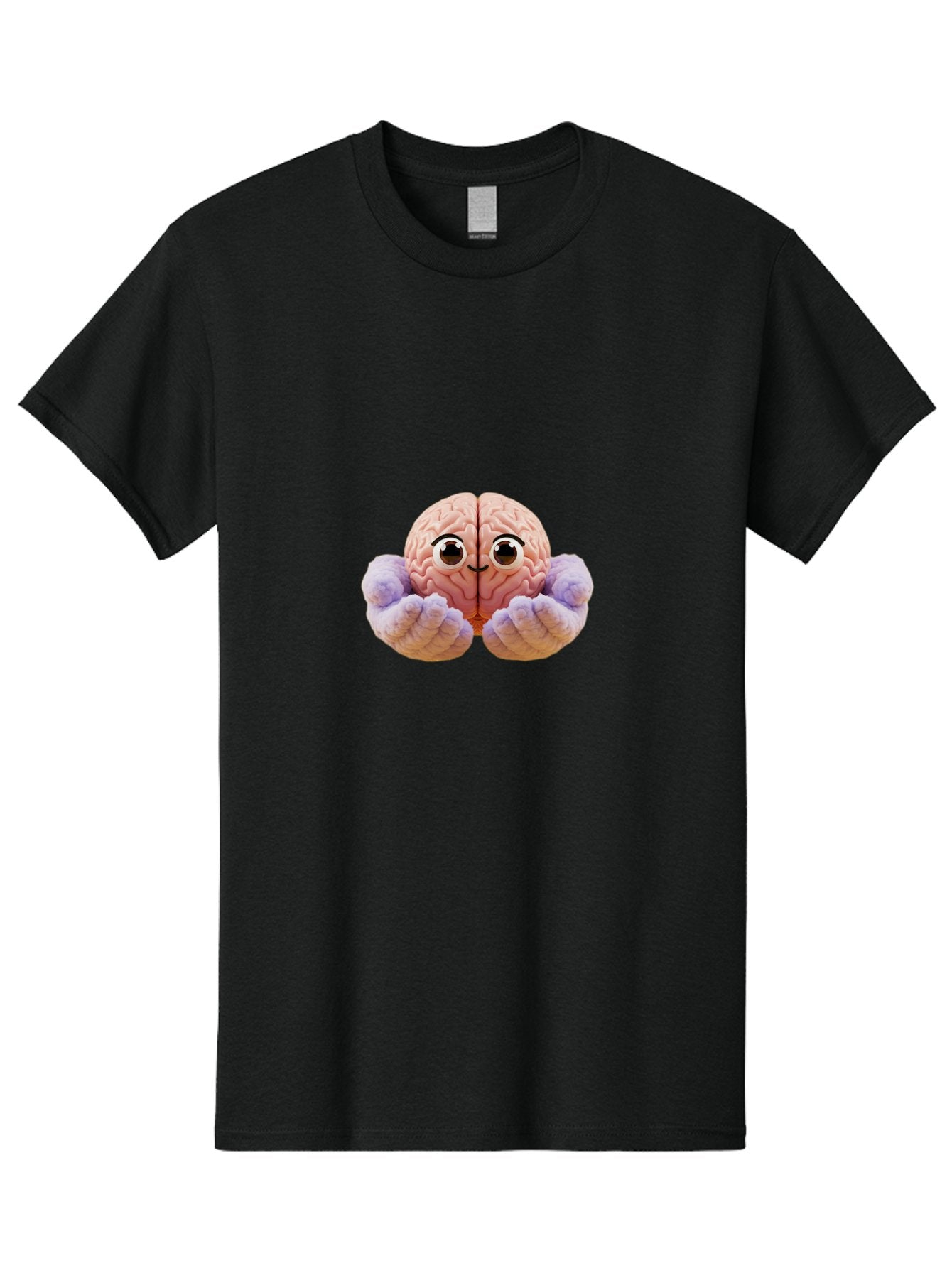 Brain-With-Googly-Eyes Men'S Graphic Tee, 100% Cotton, Comfortable Casual Summer Wear, Machine Washable, Anthropomorphic Brain, Googly Eyes, Brain With Hands, Cute Brain, Funny Brain, Quirky Character, Humorous Illustration, Creative Design, Bae008 7
