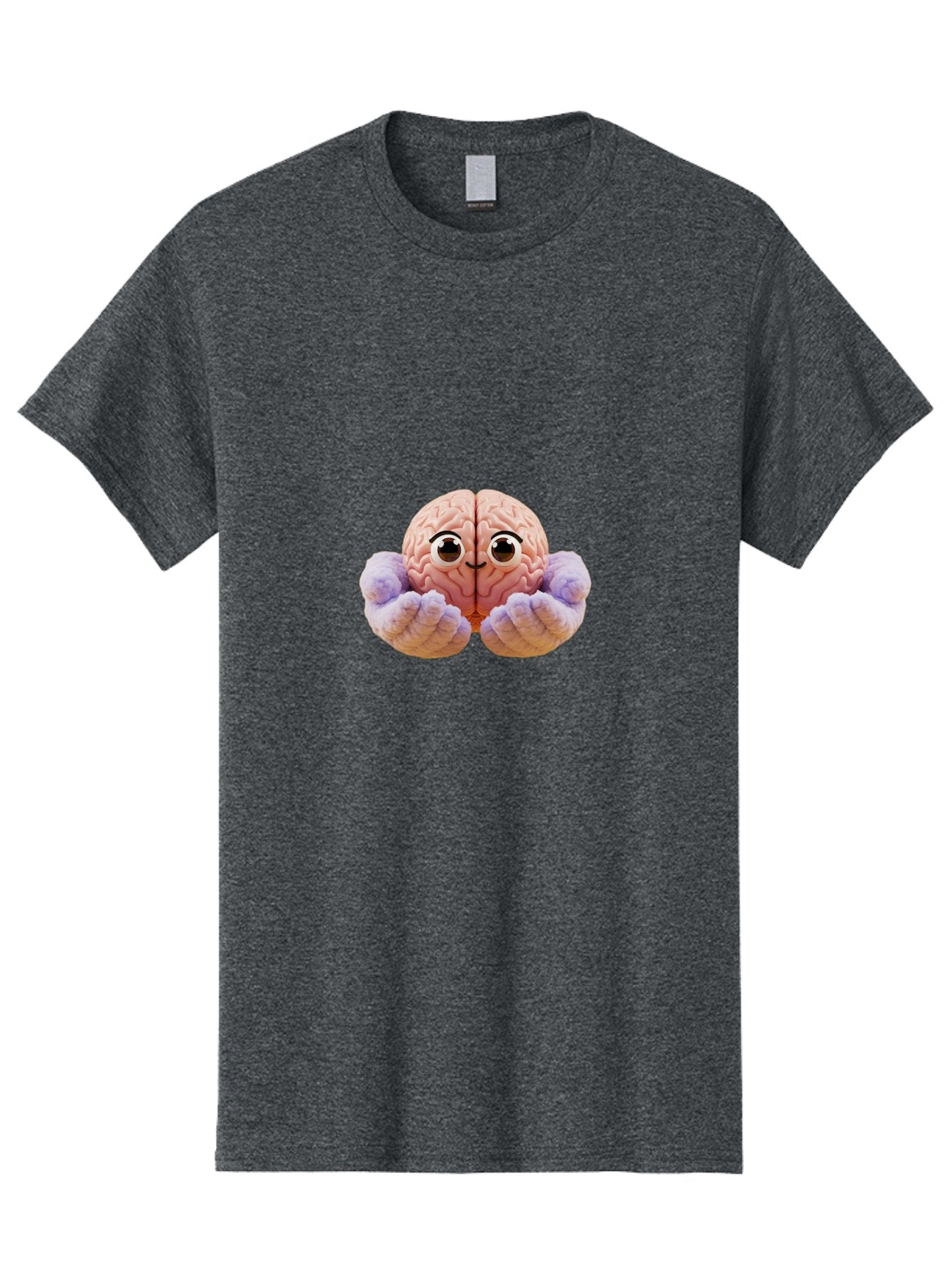 Brain-With-Googly-Eyes Men'S Graphic Tee, 100% Cotton, Comfortable Casual Summer Wear, Machine Washable, Anthropomorphic Brain, Googly Eyes, Brain With Hands, Cute Brain, Funny Brain, Quirky Character, Humorous Illustration, Creative Design, Bae008 6