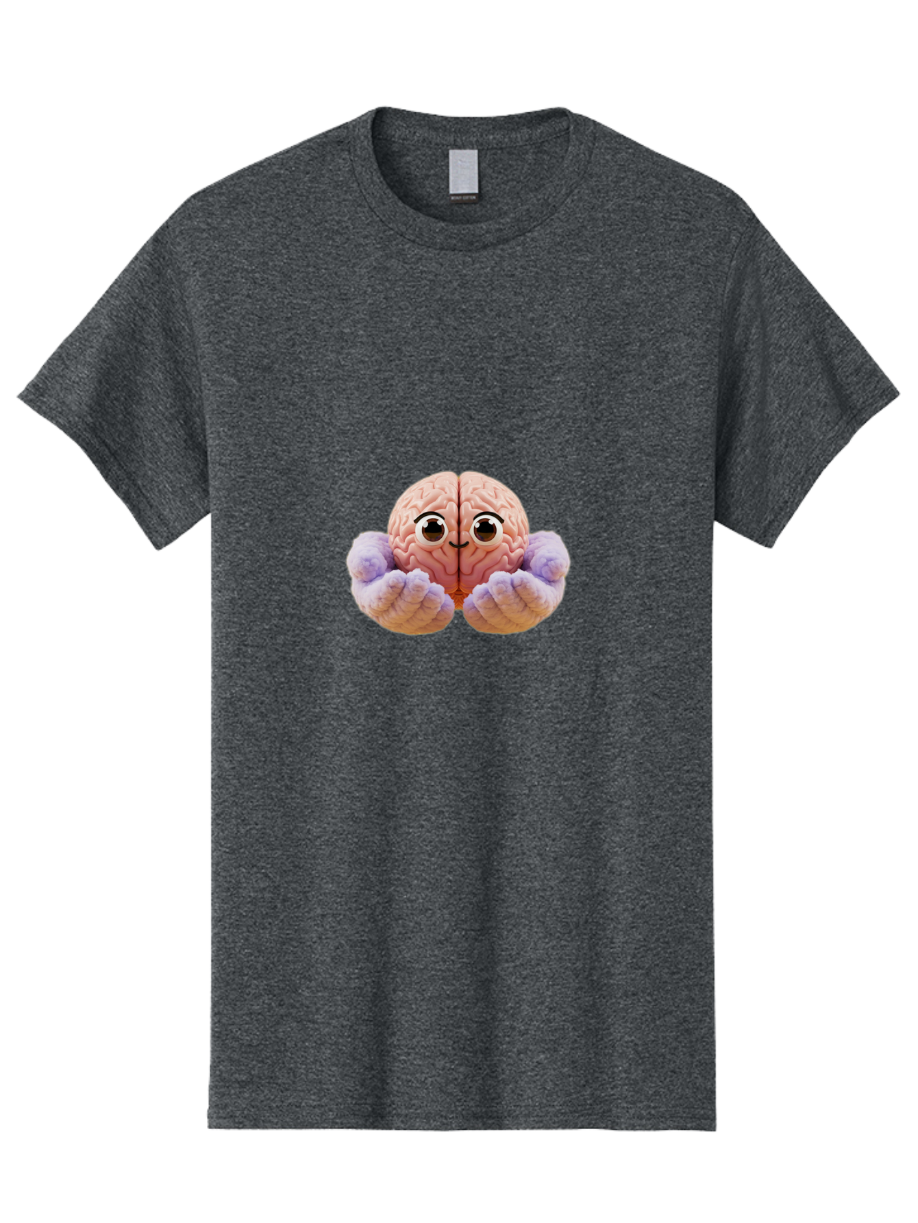 Brain-With-Googly-Eyes Men'S Graphic Tee, 100% Cotton, Comfortable Casual Summer Wear, Machine Washable, Anthropomorphic Brain, Googly Eyes, Brain With Hands, Cute Brain, Funny Brain, Quirky Character, Humorous Illustration, Creative Design, Bae008 7