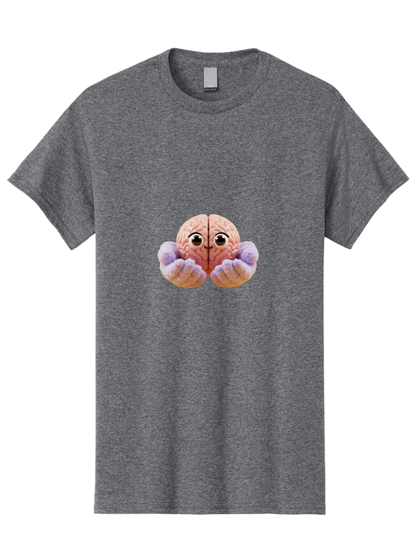 Brain-With-Googly-Eyes Men'S Graphic Tee, 100% Cotton, Comfortable Casual Summer Wear, Machine Washable, Anthropomorphic Brain, Googly Eyes, Brain With Hands, Cute Brain, Funny Brain, Quirky Character, Humorous Illustration, Creative Design, Bae008 8