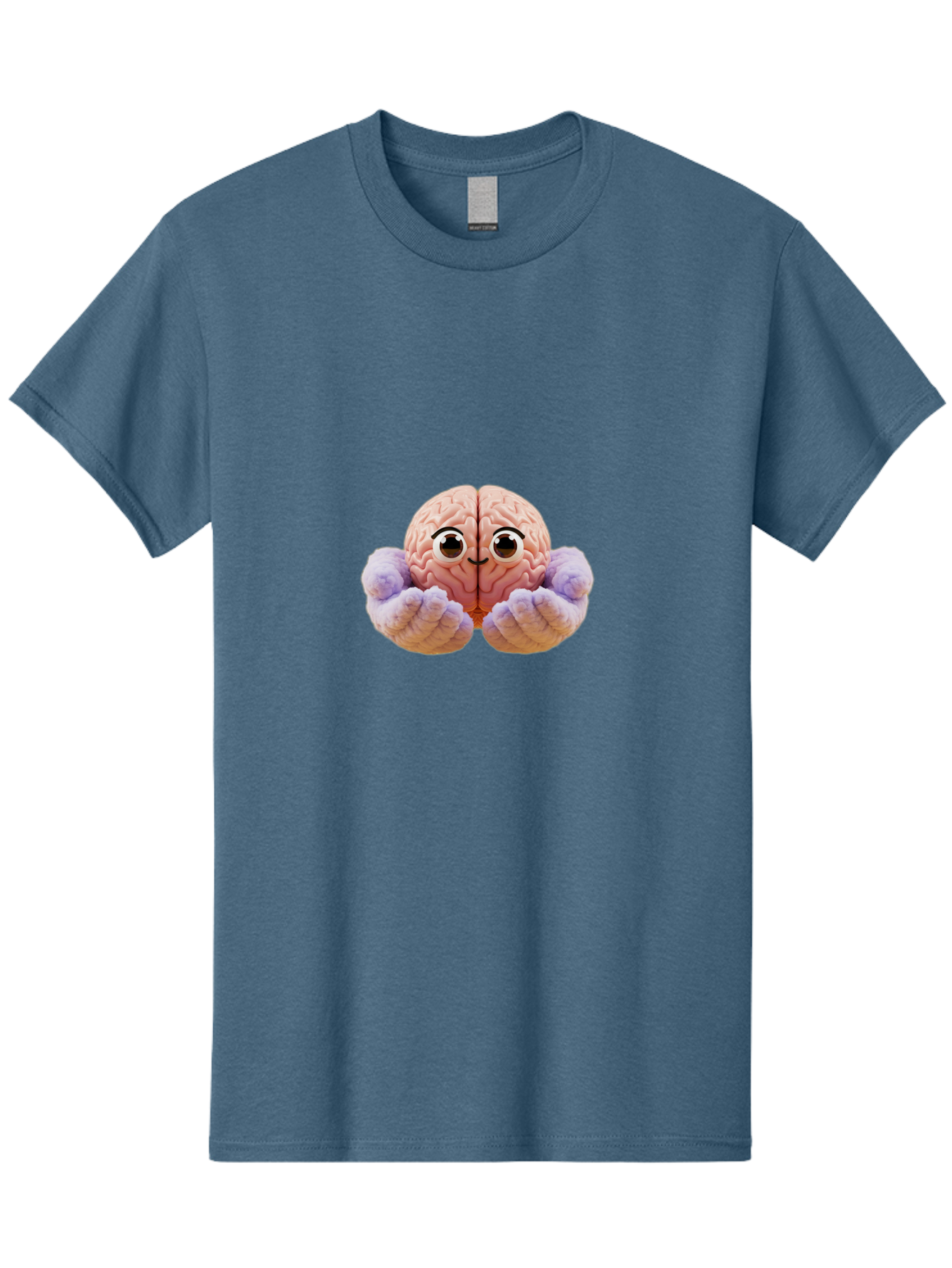 Brain-With-Googly-Eyes Men'S Graphic Tee, 100% Cotton, Comfortable Casual Summer Wear, Machine Washable, Anthropomorphic Brain, Googly Eyes, Brain With Hands, Cute Brain, Funny Brain, Quirky Character, Humorous Illustration, Creative Design, Bae008 12