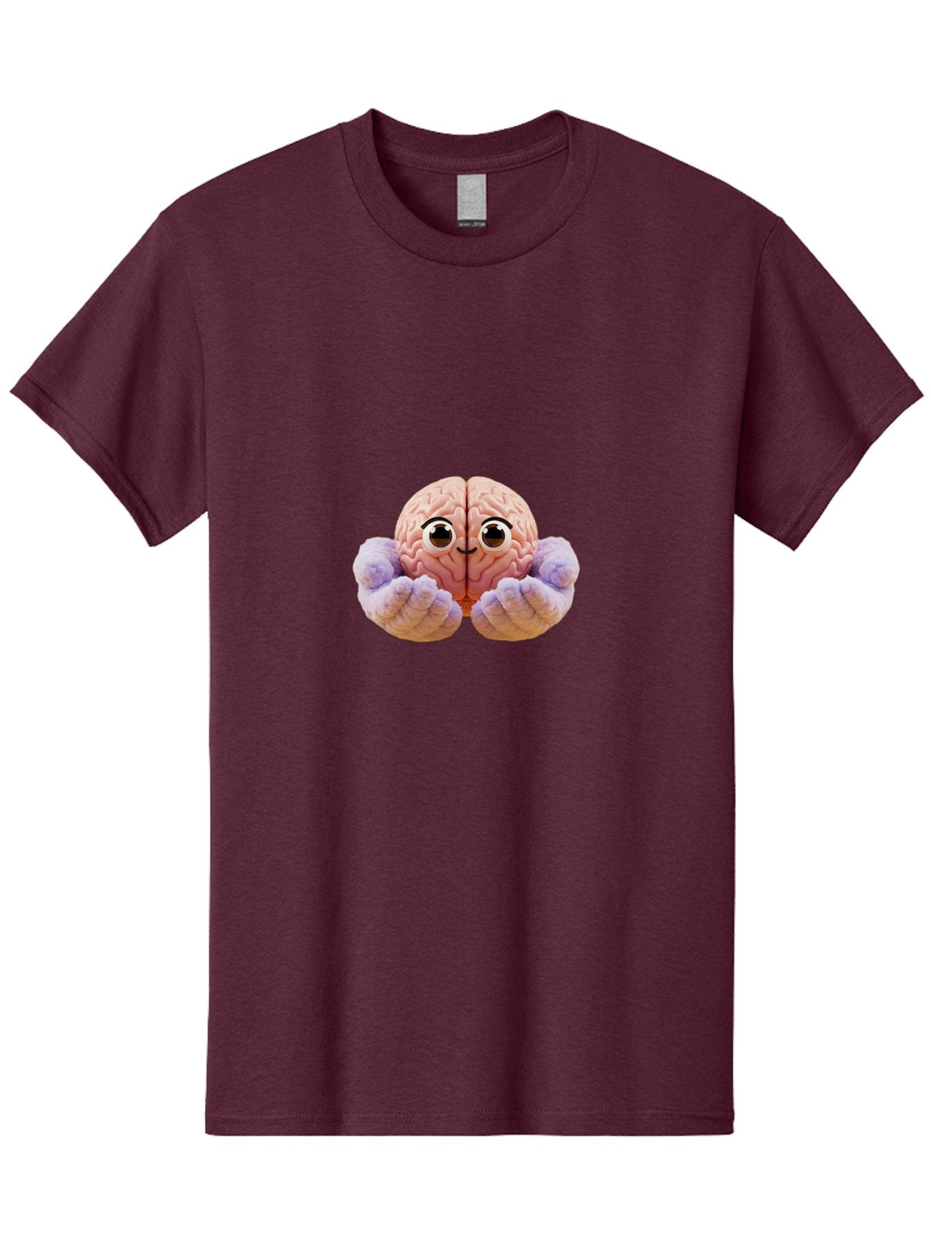 Brain-With-Googly-Eyes Men'S Graphic Tee, 100% Cotton, Comfortable Casual Summer Wear, Machine Washable, Anthropomorphic Brain, Googly Eyes, Brain With Hands, Cute Brain, Funny Brain, Quirky Character, Humorous Illustration, Creative Design, Bae008 11