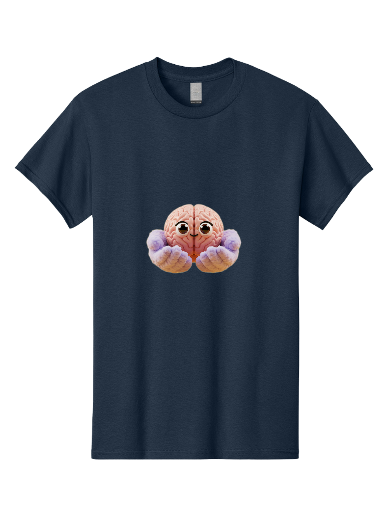 Brain-With-Googly-Eyes Men'S Graphic Tee, 100% Cotton, Comfortable Casual Summer Wear, Machine Washable, Anthropomorphic Brain, Googly Eyes, Brain With Hands, Cute Brain, Funny Brain, Quirky Character, Humorous Illustration, Creative Design, Bae008 11