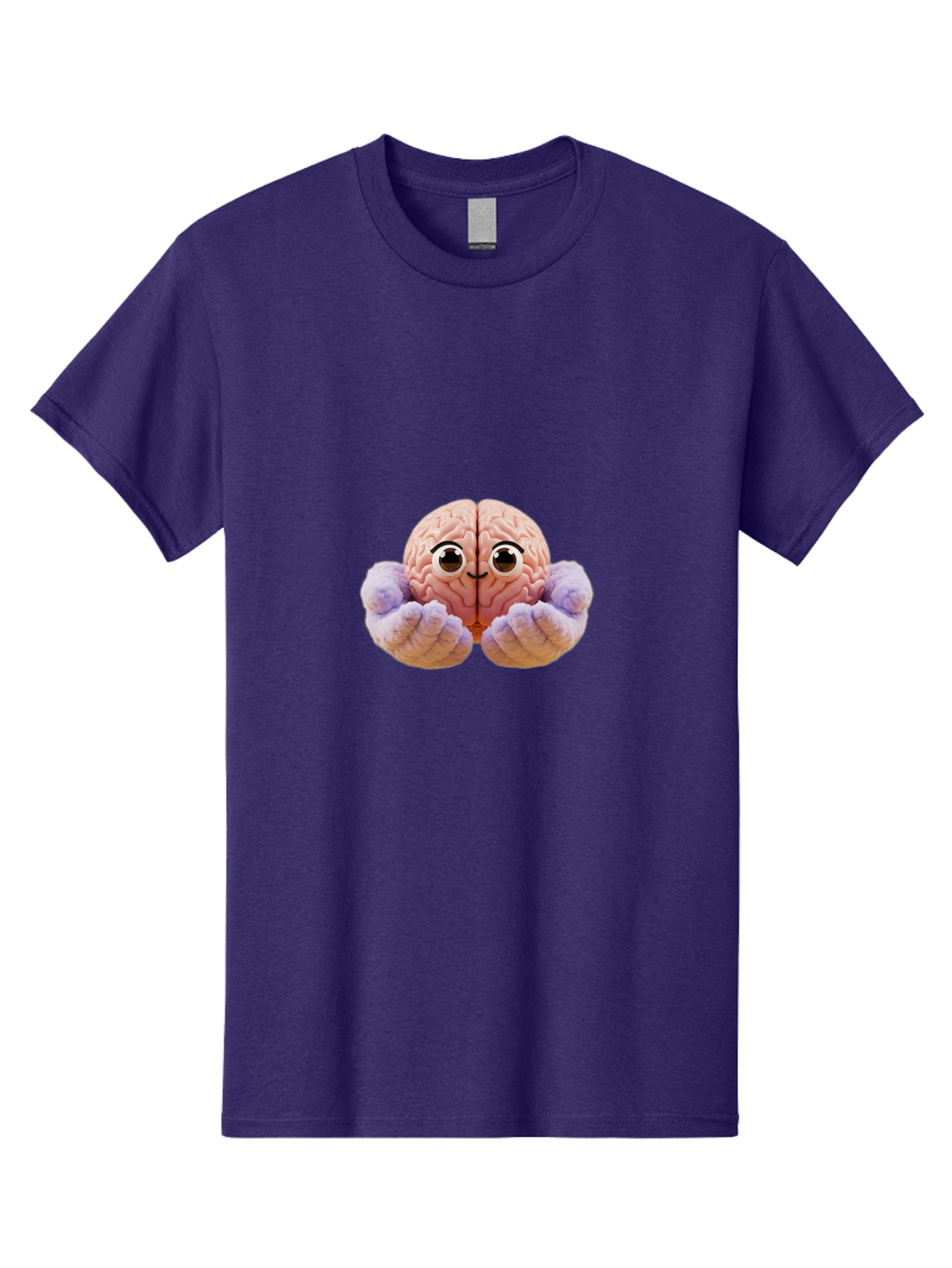 Brain-With-Googly-Eyes Men'S Graphic Tee, 100% Cotton, Comfortable Casual Summer Wear, Machine Washable, Anthropomorphic Brain, Googly Eyes, Brain With Hands, Cute Brain, Funny Brain, Quirky Character, Humorous Illustration, Creative Design, Bae008 15