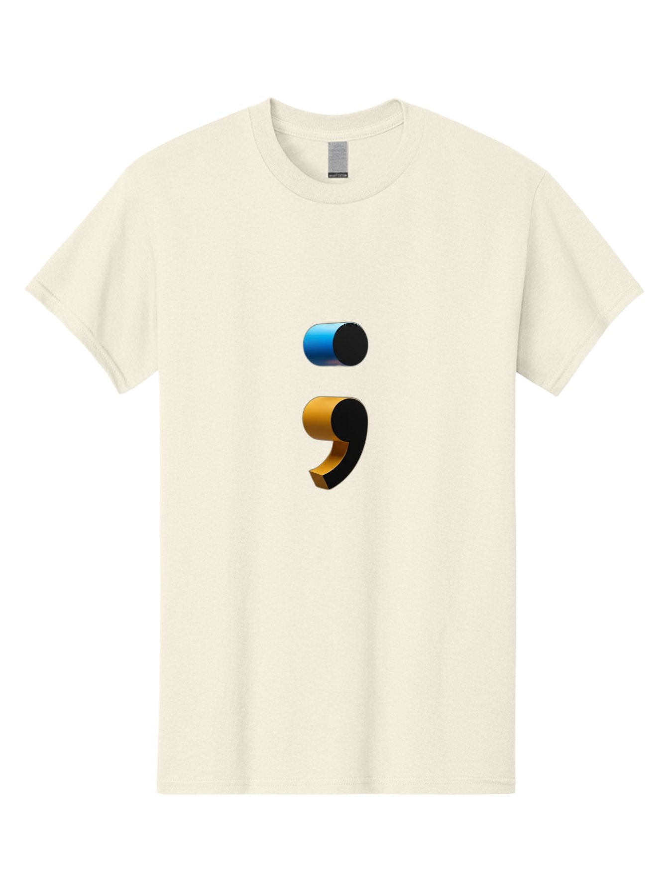 Comma-Semicolon Men'S Graphic Tee, 100% Cotton, Comfortable Casual Summer Wear, Machine Washable, Comma, Semicolon, Punctuation, Grammar, Writing, Language, Blue Comma, Orange Semicolon, 3D Punctuation Marks, Punctuation Symbols Bae013 8