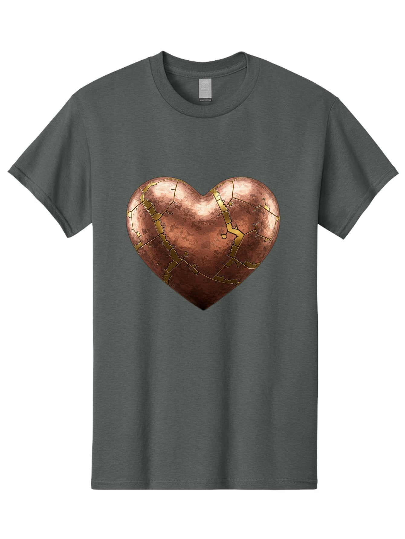 Cracked-Heart-2 Men'S Graphic Tee, 100% Cotton, Comfortable Casual Summer Wear, Machine Washable, Kintsugi Heart, Broken Heart, Cracked Heart, Heart Symbol, Repair, Restoration, Love, Heartbreak, Symbolism, Metaphor, Art, Gold, Broken Pieces Bae015 14