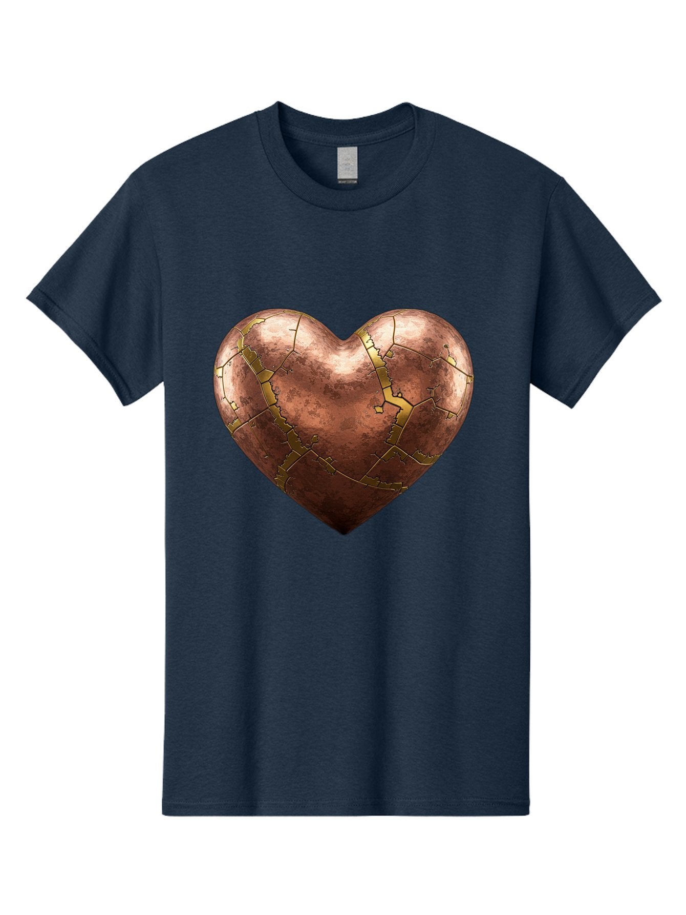 Cracked-Heart-2 Men'S Graphic Tee, 100% Cotton, Comfortable Casual Summer Wear, Machine Washable, Kintsugi Heart, Broken Heart, Cracked Heart, Heart Symbol, Repair, Restoration, Love, Heartbreak, Symbolism, Metaphor, Art, Gold, Broken Pieces Bae015 8