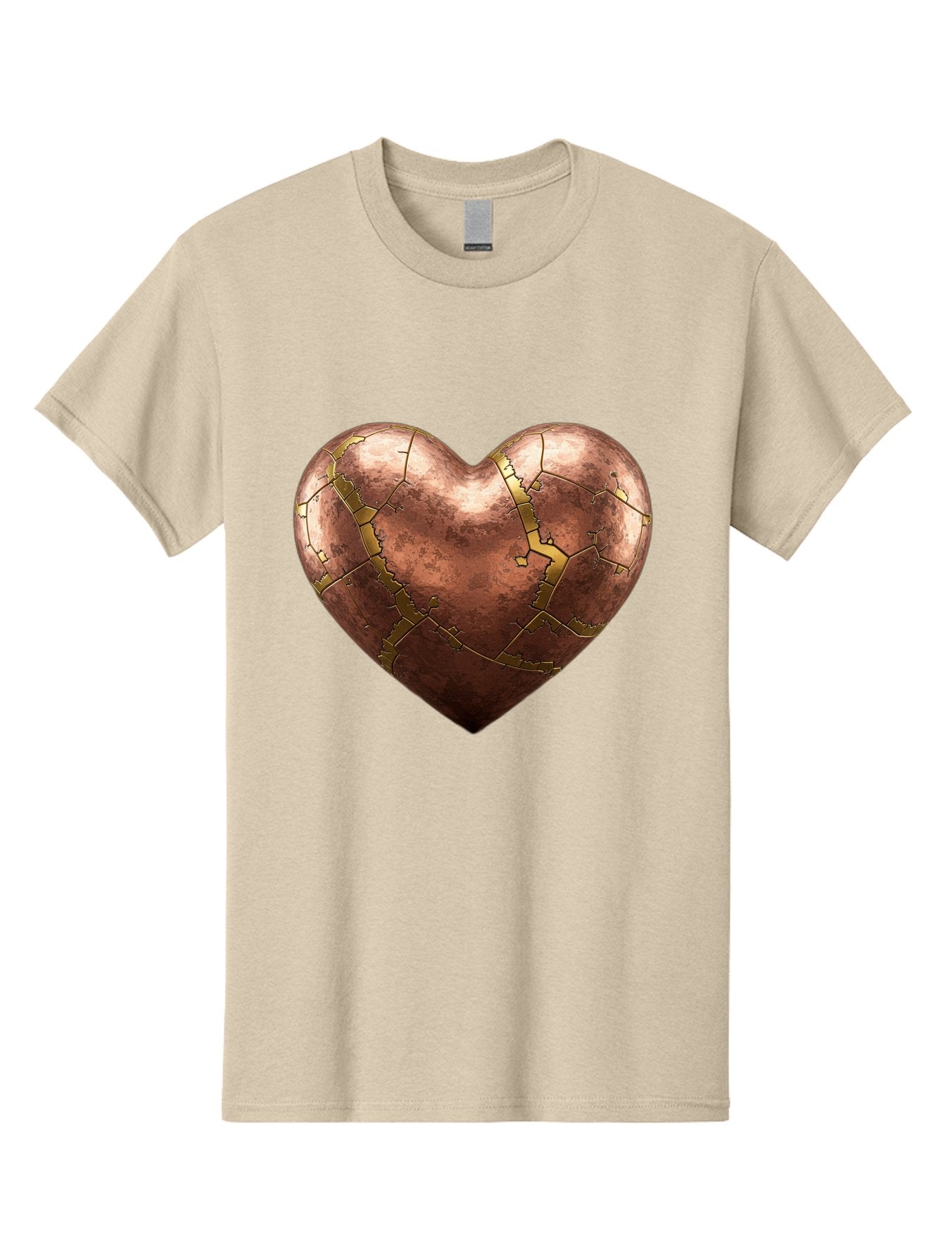 Cracked-Heart-2 Men'S Graphic Tee, 100% Cotton, Comfortable Casual Summer Wear, Machine Washable, Kintsugi Heart, Broken Heart, Cracked Heart, Heart Symbol, Repair, Restoration, Love, Heartbreak, Symbolism, Metaphor, Art, Gold, Broken Pieces Bae015 10