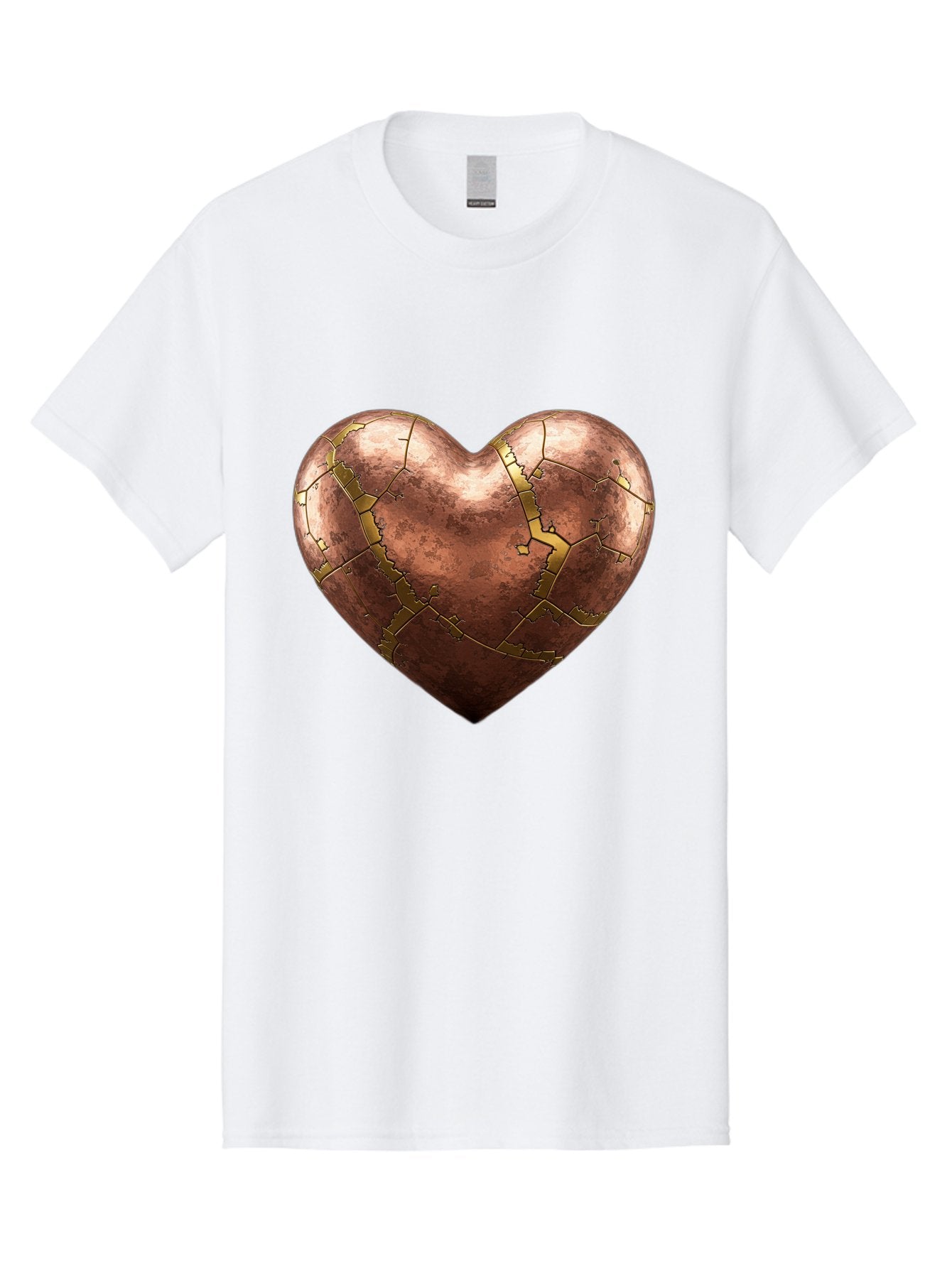 Cracked-Heart-2 Men'S Graphic Tee, 100% Cotton, Comfortable Casual Summer Wear, Machine Washable, Kintsugi Heart, Broken Heart, Cracked Heart, Heart Symbol, Repair, Restoration, Love, Heartbreak, Symbolism, Metaphor, Art, Gold, Broken Pieces Bae015 13