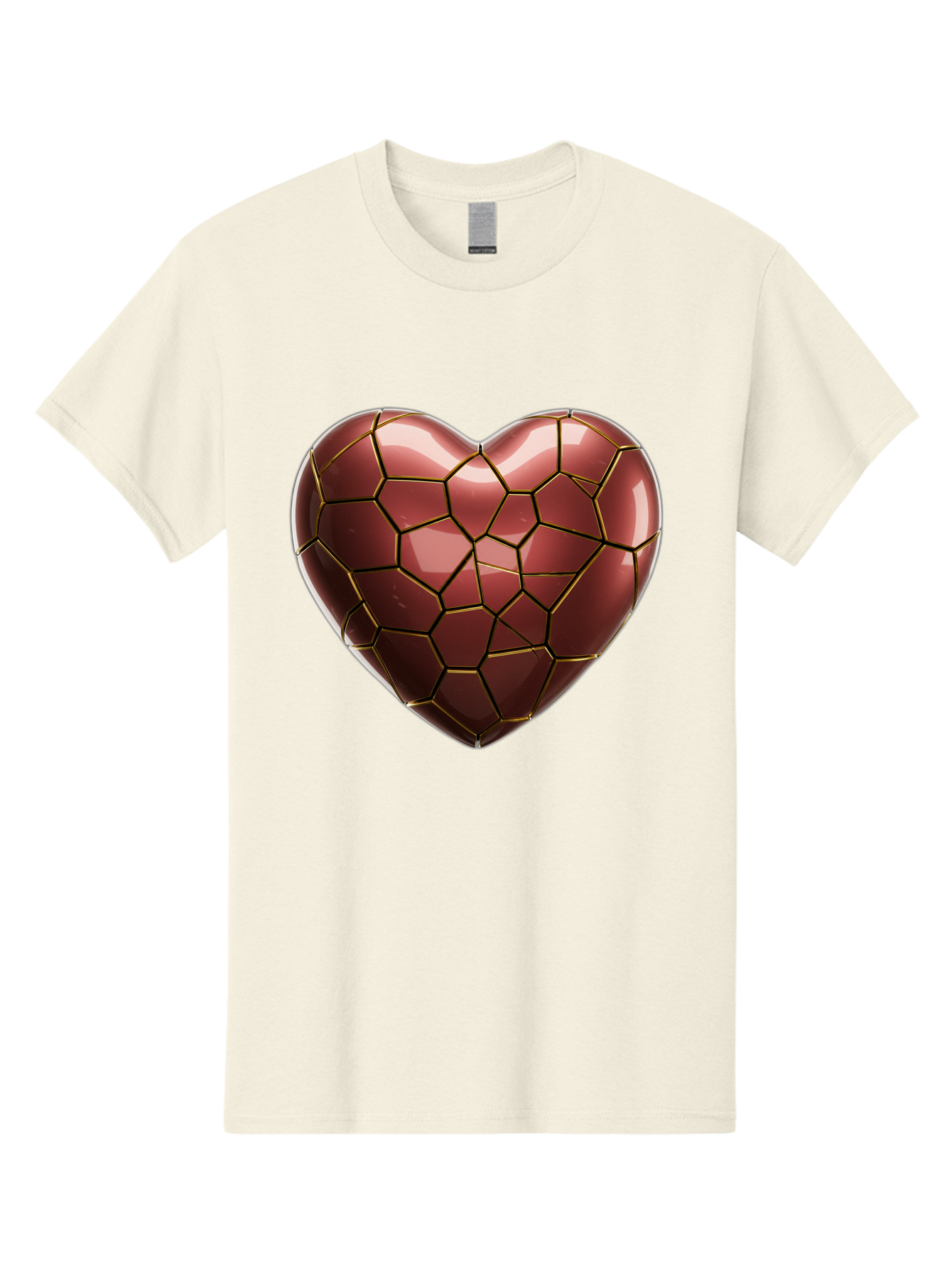 Cracked-Heart Men'S Graphic Tee, 100% Cotton, Comfortable Casual Summer Wear, Machine Washable, Mosaic Heart, Red Heart, Geometric Pattern, Cracked Heart, Love Symbol, Broken Heart, Heart Art, Valentines Day, Mosaic Art, Red Mosaic, Bae016 12