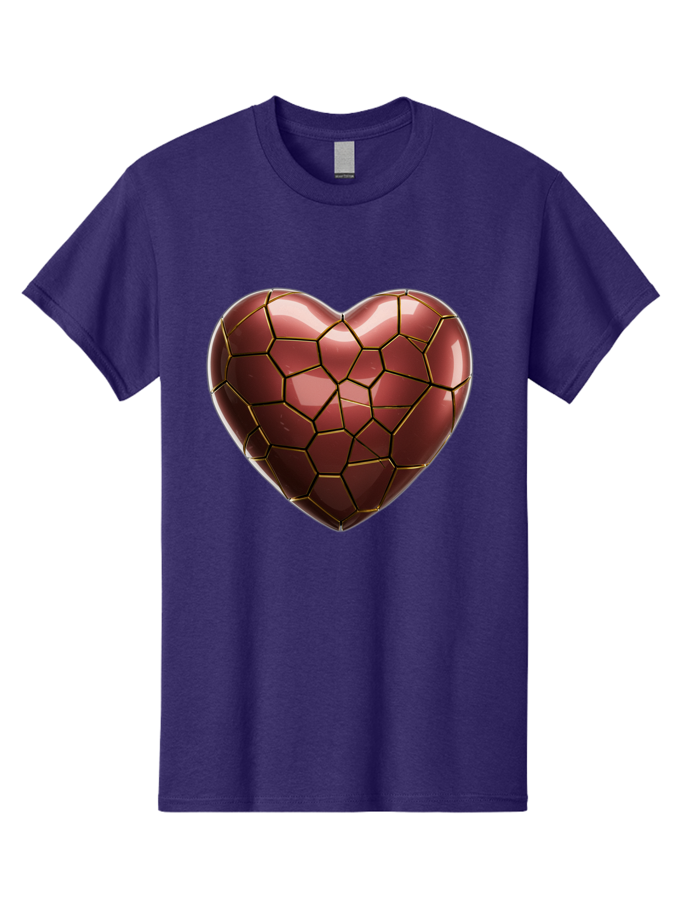 Cracked-Heart Men'S Graphic Tee, 100% Cotton, Comfortable Casual Summer Wear, Machine Washable, Mosaic Heart, Red Heart, Geometric Pattern, Cracked Heart, Love Symbol, Broken Heart, Heart Art, Valentines Day, Mosaic Art, Red Mosaic, Bae016 8