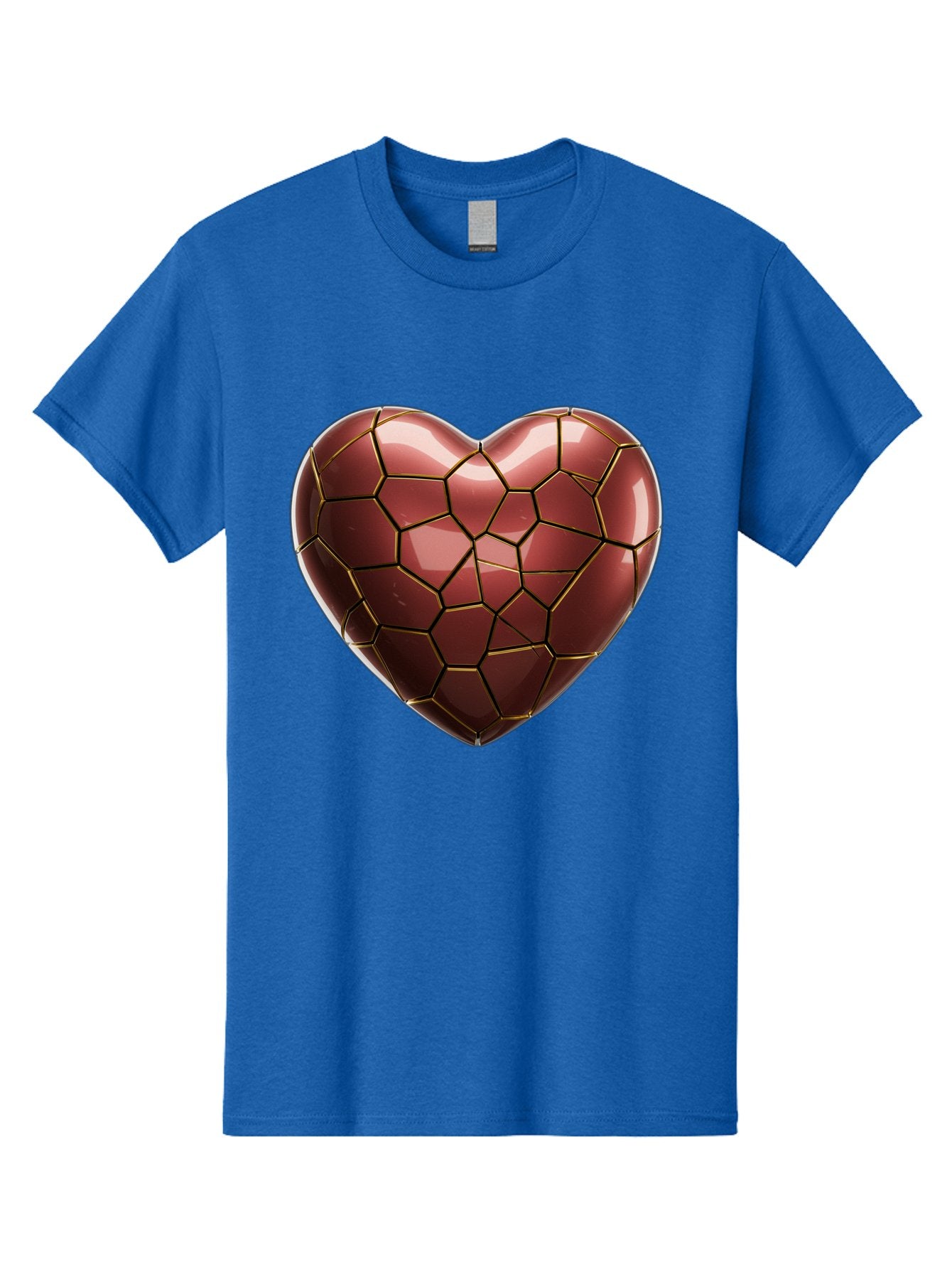 Cracked-Heart Men'S Graphic Tee, 100% Cotton, Comfortable Casual Summer Wear, Machine Washable, Mosaic Heart, Red Heart, Geometric Pattern, Cracked Heart, Love Symbol, Broken Heart, Heart Art, Valentines Day, Mosaic Art, Red Mosaic, Bae016 9