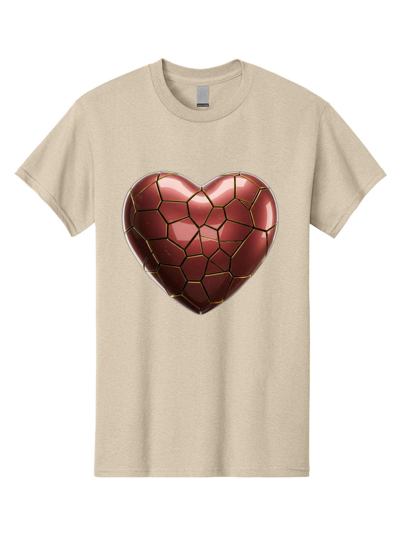 Cracked-Heart Men'S Graphic Tee, 100% Cotton, Comfortable Casual Summer Wear, Machine Washable, Mosaic Heart, Red Heart, Geometric Pattern, Cracked Heart, Love Symbol, Broken Heart, Heart Art, Valentines Day, Mosaic Art, Red Mosaic, Bae016 11