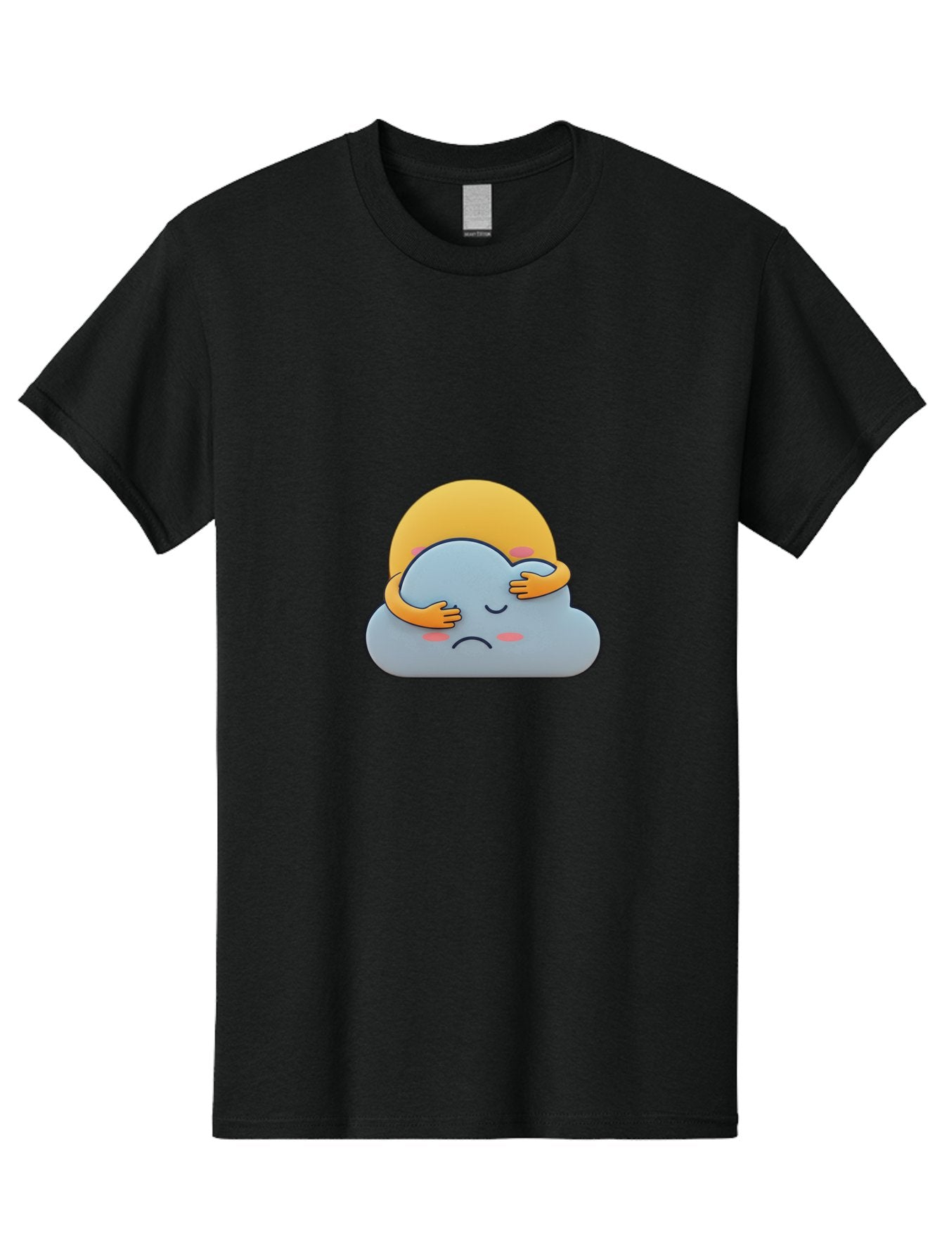 Crying-Cloud Men'S Graphic Tee, 100% Cotton, Comfortable Casual Summer Wear, Machine Washable, Sad Cloud, Unhappy Weather, Emotional Weather, Humanized Cloud, Kawaii Art, Cartoon Character, Weather Emoticon, Adorable Illustration, Cute Design Bae017 15