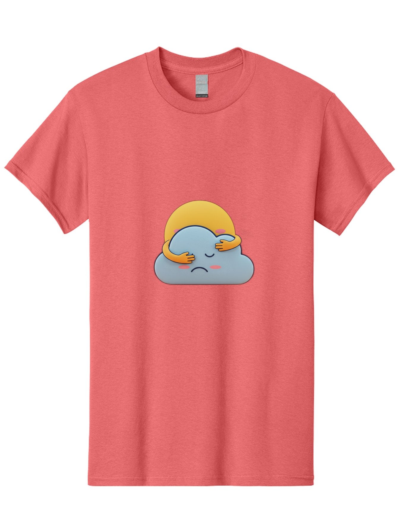 Crying-Cloud Men'S Graphic Tee, 100% Cotton, Comfortable Casual Summer Wear, Machine Washable, Sad Cloud, Unhappy Weather, Emotional Weather, Humanized Cloud, Kawaii Art, Cartoon Character, Weather Emoticon, Adorable Illustration, Cute Design Bae017 11
