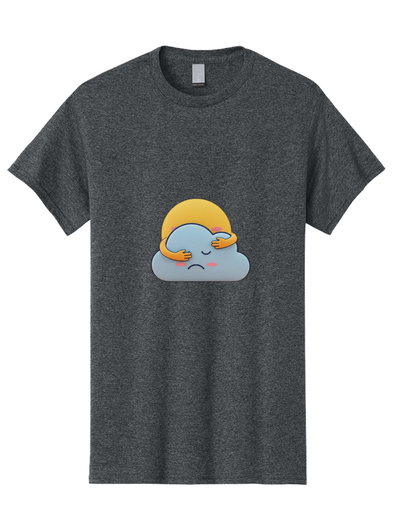 Crying-Cloud Men'S Graphic Tee, 100% Cotton, Comfortable Casual Summer Wear, Machine Washable, Sad Cloud, Unhappy Weather, Emotional Weather, Humanized Cloud, Kawaii Art, Cartoon Character, Weather Emoticon, Adorable Illustration, Cute Design Bae017 5