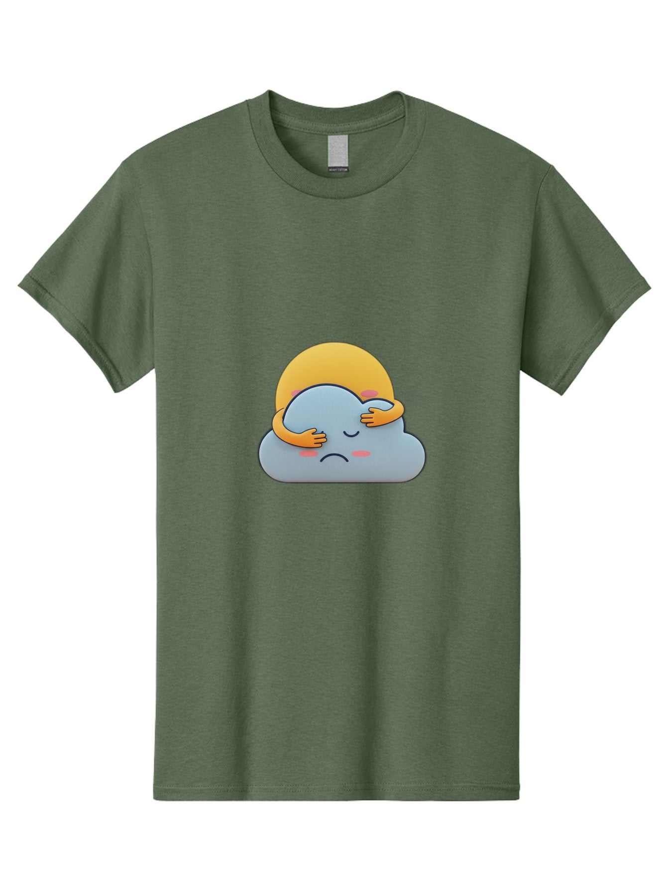 Crying-Cloud Men'S Graphic Tee, 100% Cotton, Comfortable Casual Summer Wear, Machine Washable, Sad Cloud, Unhappy Weather, Emotional Weather, Humanized Cloud, Kawaii Art, Cartoon Character, Weather Emoticon, Adorable Illustration, Cute Design Bae017 7
