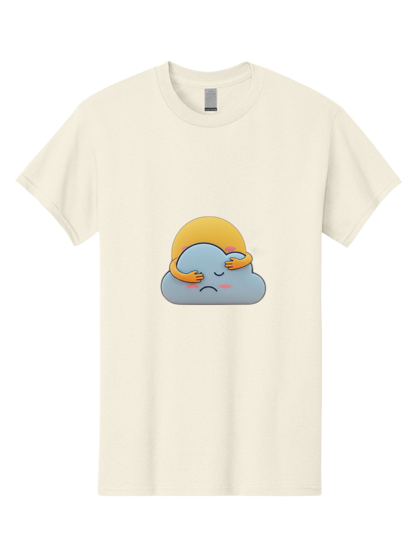 Crying-Cloud Men'S Graphic Tee, 100% Cotton, Comfortable Casual Summer Wear, Machine Washable, Sad Cloud, Unhappy Weather, Emotional Weather, Humanized Cloud, Kawaii Art, Cartoon Character, Weather Emoticon, Adorable Illustration, Cute Design Bae017 10