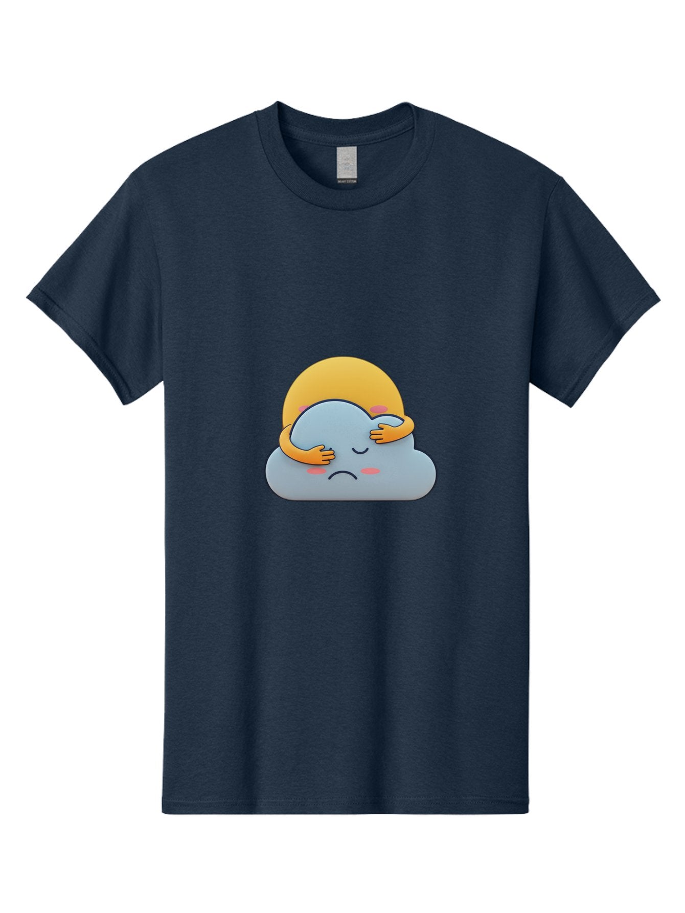 Crying-Cloud Men'S Graphic Tee, 100% Cotton, Comfortable Casual Summer Wear, Machine Washable, Sad Cloud, Unhappy Weather, Emotional Weather, Humanized Cloud, Kawaii Art, Cartoon Character, Weather Emoticon, Adorable Illustration, Cute Design Bae017 8