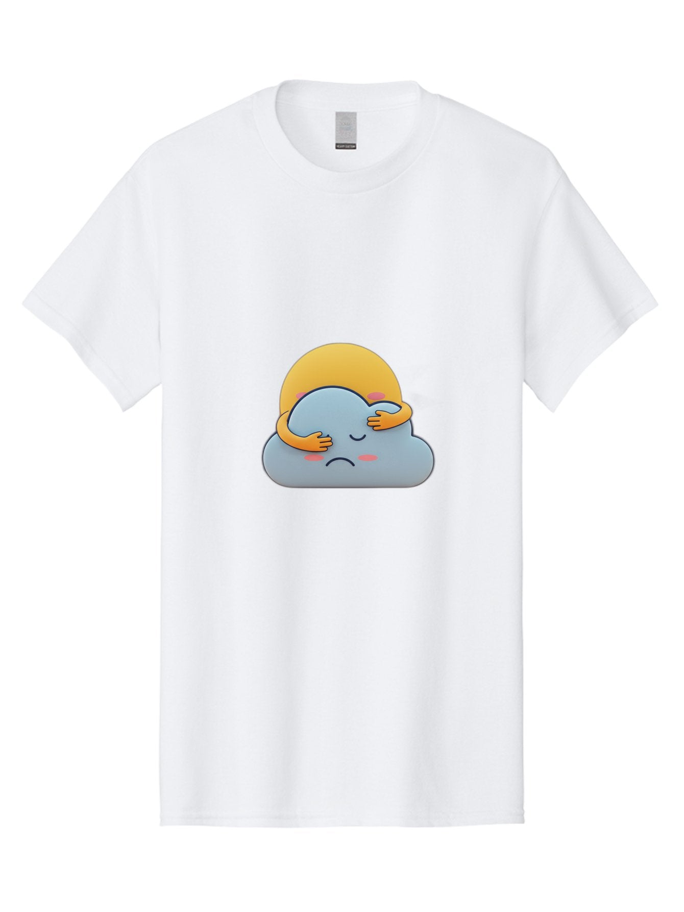 Crying-Cloud Men'S Graphic Tee, 100% Cotton, Comfortable Casual Summer Wear, Machine Washable, Sad Cloud, Unhappy Weather, Emotional Weather, Humanized Cloud, Kawaii Art, Cartoon Character, Weather Emoticon, Adorable Illustration, Cute Design Bae017 9