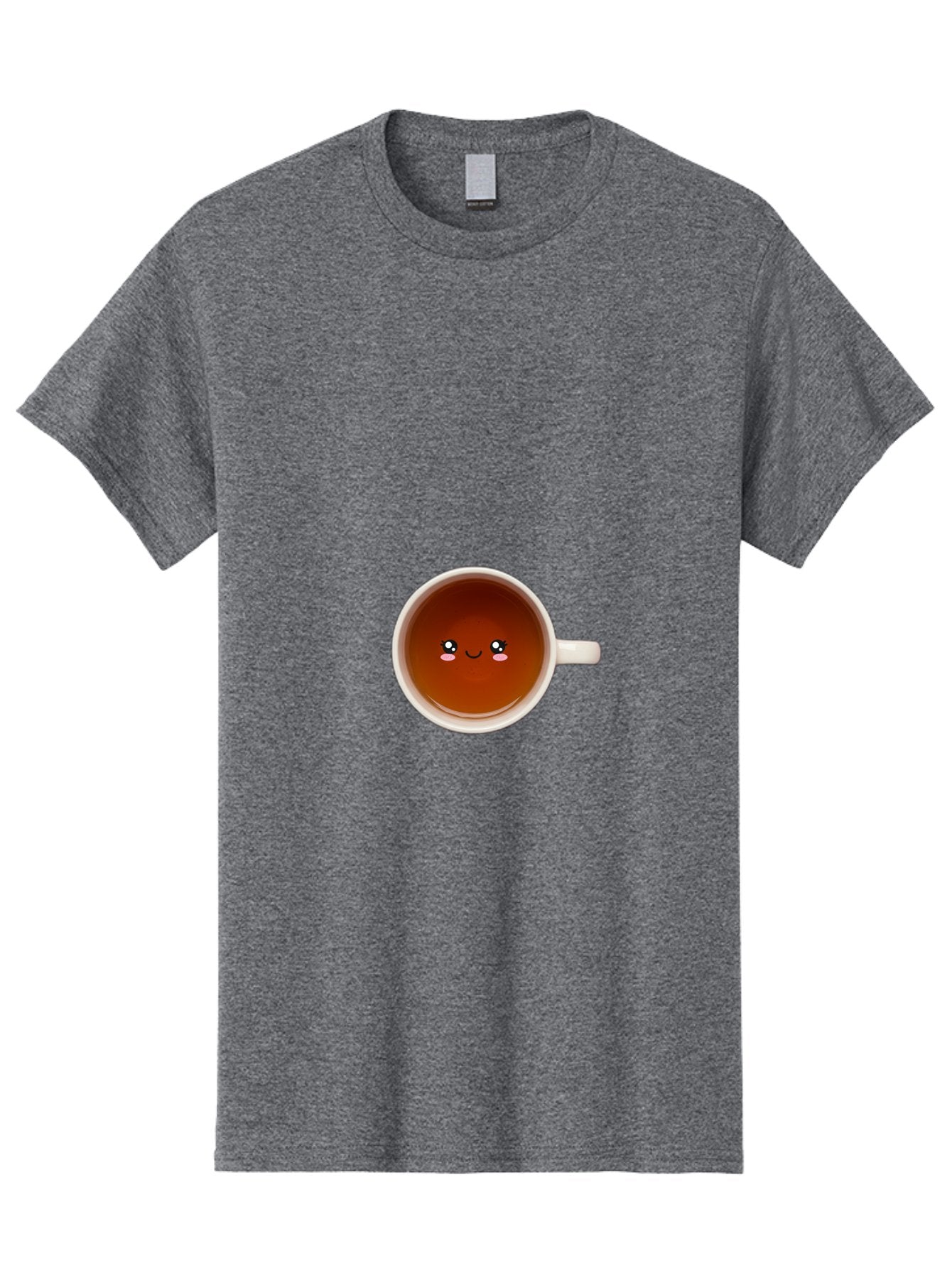 Cup-Of-Tea Men'S Graphic Tee, 100% Cotton, Comfortable Casual Summer Wear, Machine Washable, Cup Of Tea, Smiling Face, Cute Cartoon Character, Adorable Beverage, Relaxing Drink, Soothing Tea, Charming Mug, Kawaii Art Bae018 8