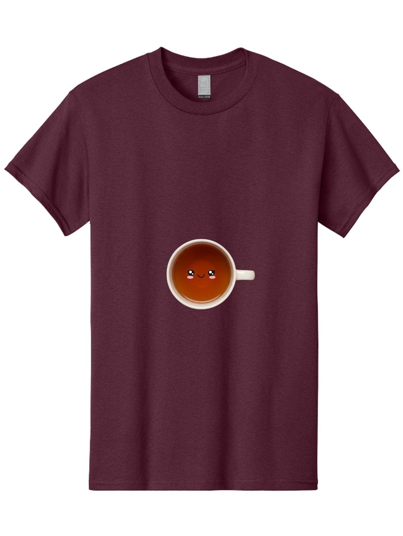 Cup-Of-Tea Men'S Graphic Tee, 100% Cotton, Comfortable Casual Summer Wear, Machine Washable, Cup Of Tea, Smiling Face, Cute Cartoon Character, Adorable Beverage, Relaxing Drink, Soothing Tea, Charming Mug, Kawaii Art Bae018 15