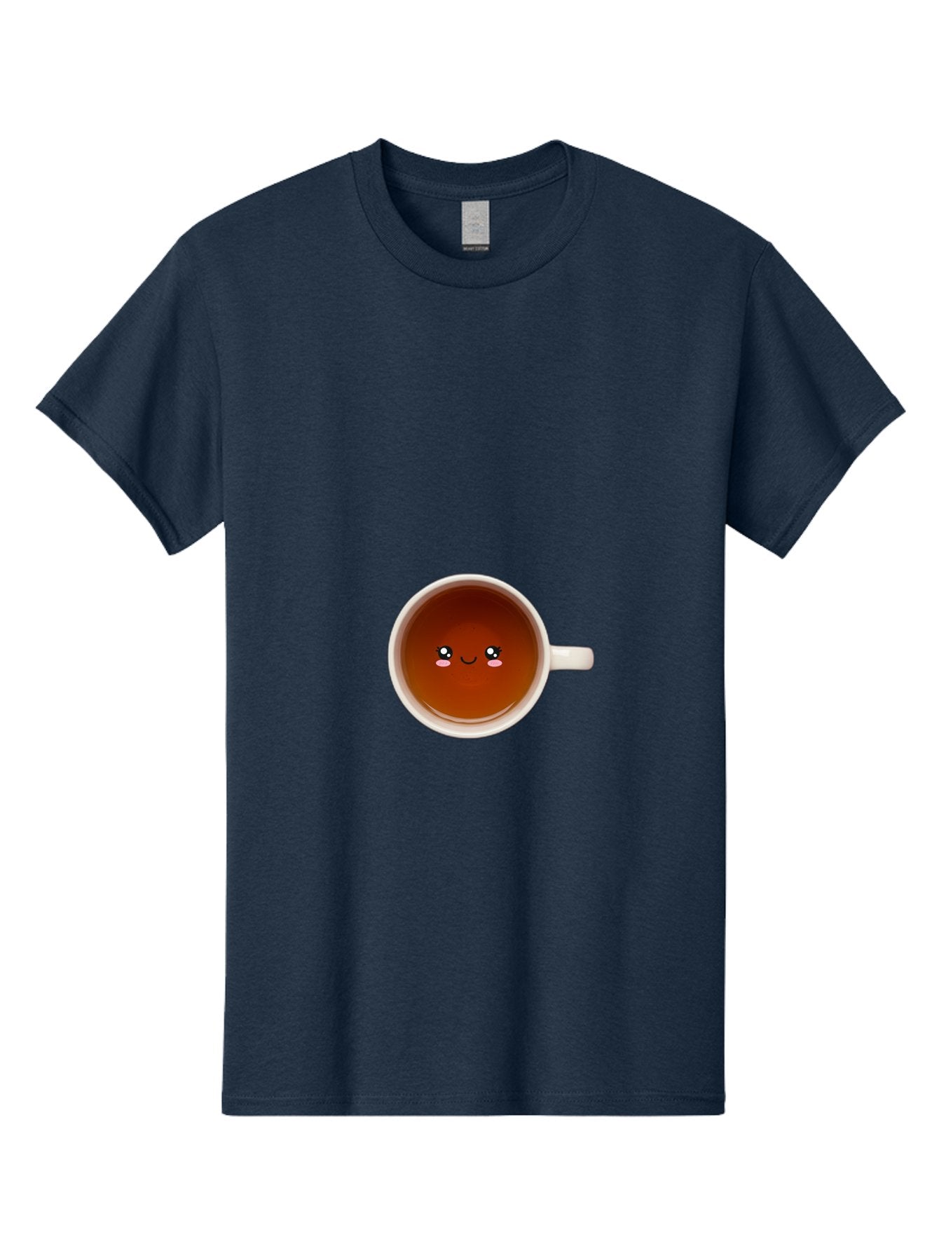 Cup-Of-Tea Men'S Graphic Tee, 100% Cotton, Comfortable Casual Summer Wear, Machine Washable, Cup Of Tea, Smiling Face, Cute Cartoon Character, Adorable Beverage, Relaxing Drink, Soothing Tea, Charming Mug, Kawaii Art Bae018 7
