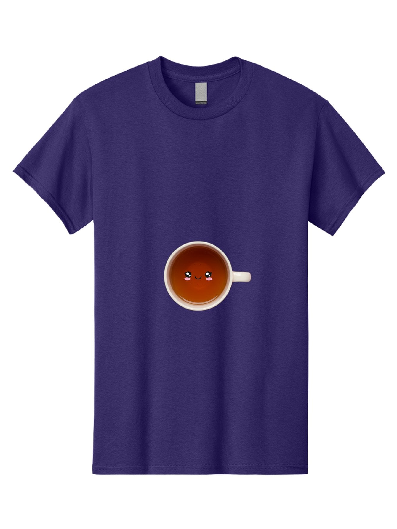 Cup-Of-Tea Men'S Graphic Tee, 100% Cotton, Comfortable Casual Summer Wear, Machine Washable, Cup Of Tea, Smiling Face, Cute Cartoon Character, Adorable Beverage, Relaxing Drink, Soothing Tea, Charming Mug, Kawaii Art Bae018 10