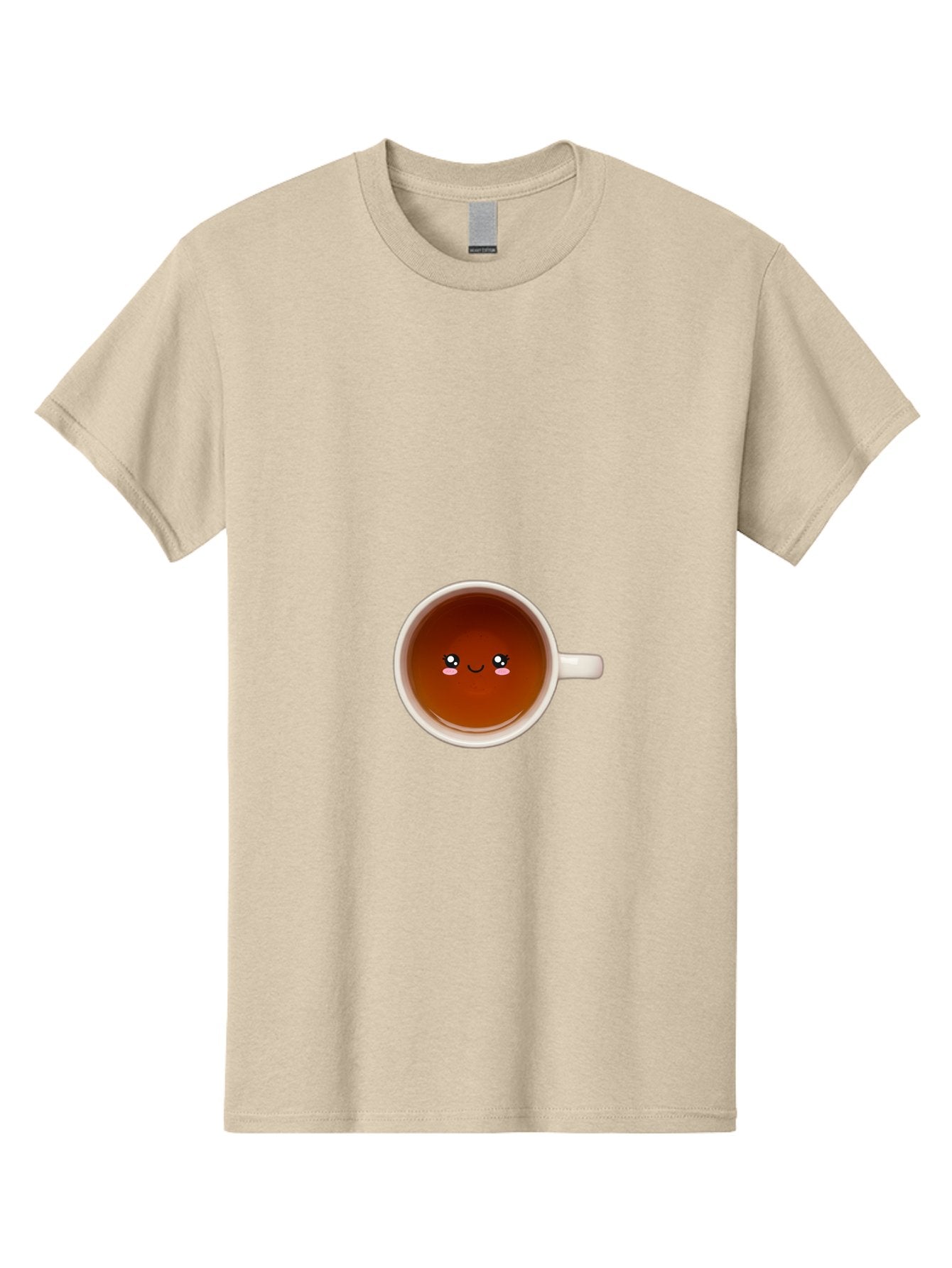 Cup-Of-Tea Men'S Graphic Tee, 100% Cotton, Comfortable Casual Summer Wear, Machine Washable, Cup Of Tea, Smiling Face, Cute Cartoon Character, Adorable Beverage, Relaxing Drink, Soothing Tea, Charming Mug, Kawaii Art Bae018 13
