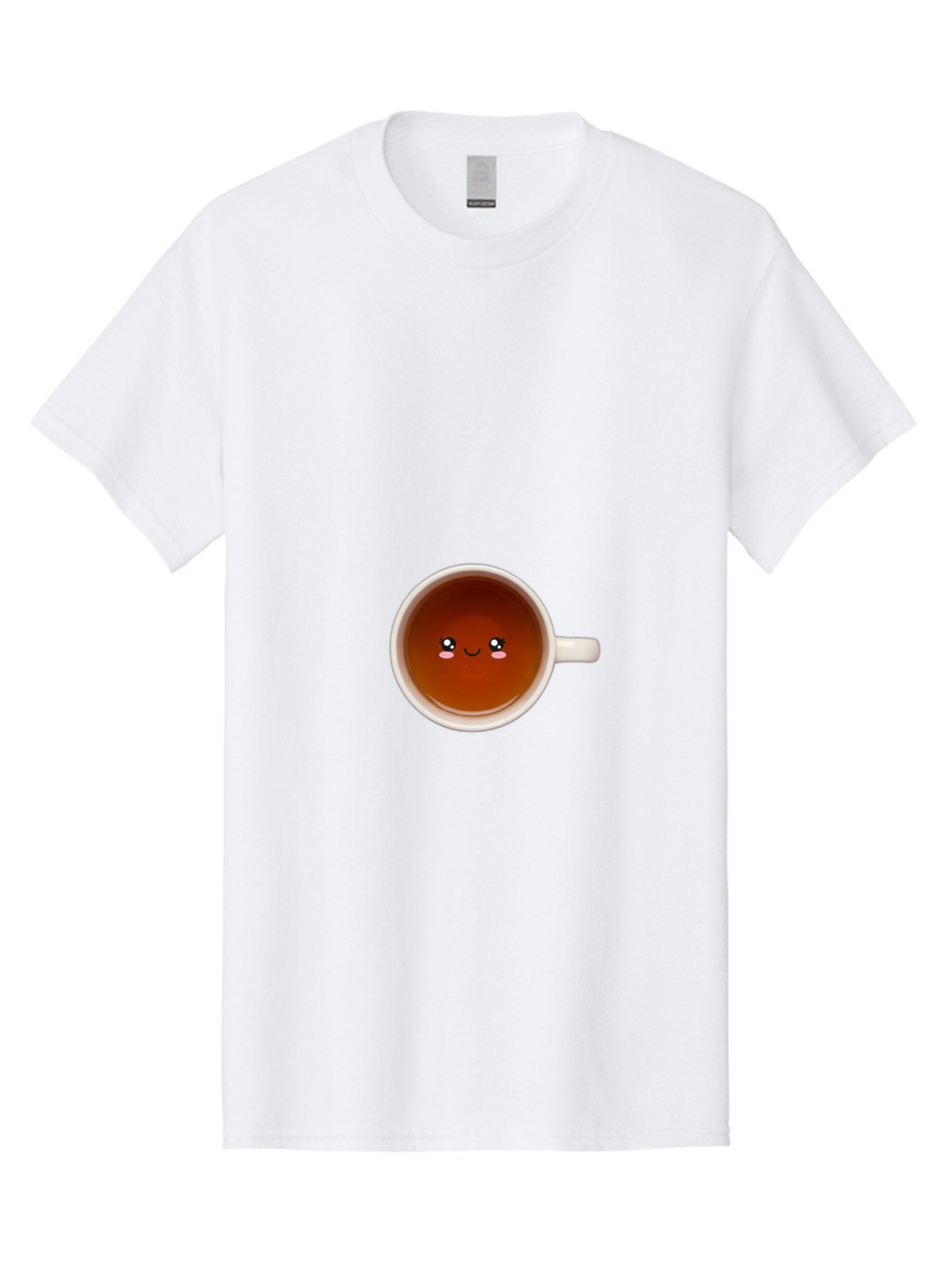Cup-Of-Tea Men'S Graphic Tee, 100% Cotton, Comfortable Casual Summer Wear, Machine Washable, Cup Of Tea, Smiling Face, Cute Cartoon Character, Adorable Beverage, Relaxing Drink, Soothing Tea, Charming Mug, Kawaii Art Bae018 12