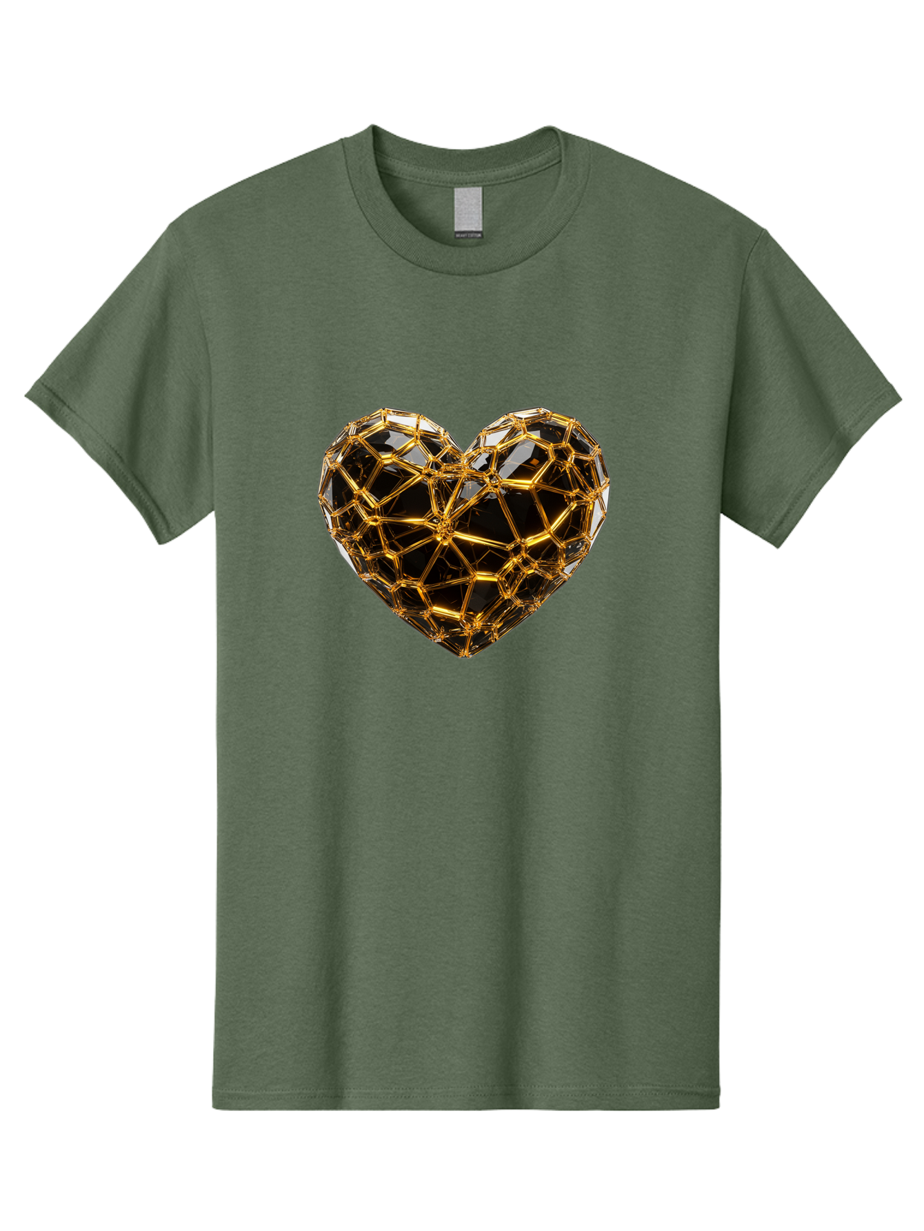 Golden-Heart Men'S Graphic Tee, 100% Cotton, Comfortable Casual Summer Wear, Machine Washable, Golden Heart, 3D Heart, Geometric Pattern, Luxury Design, Valentines Day, Love Symbol, Abstract Art, Modern Decoration, Gold Texture Bae025 15
