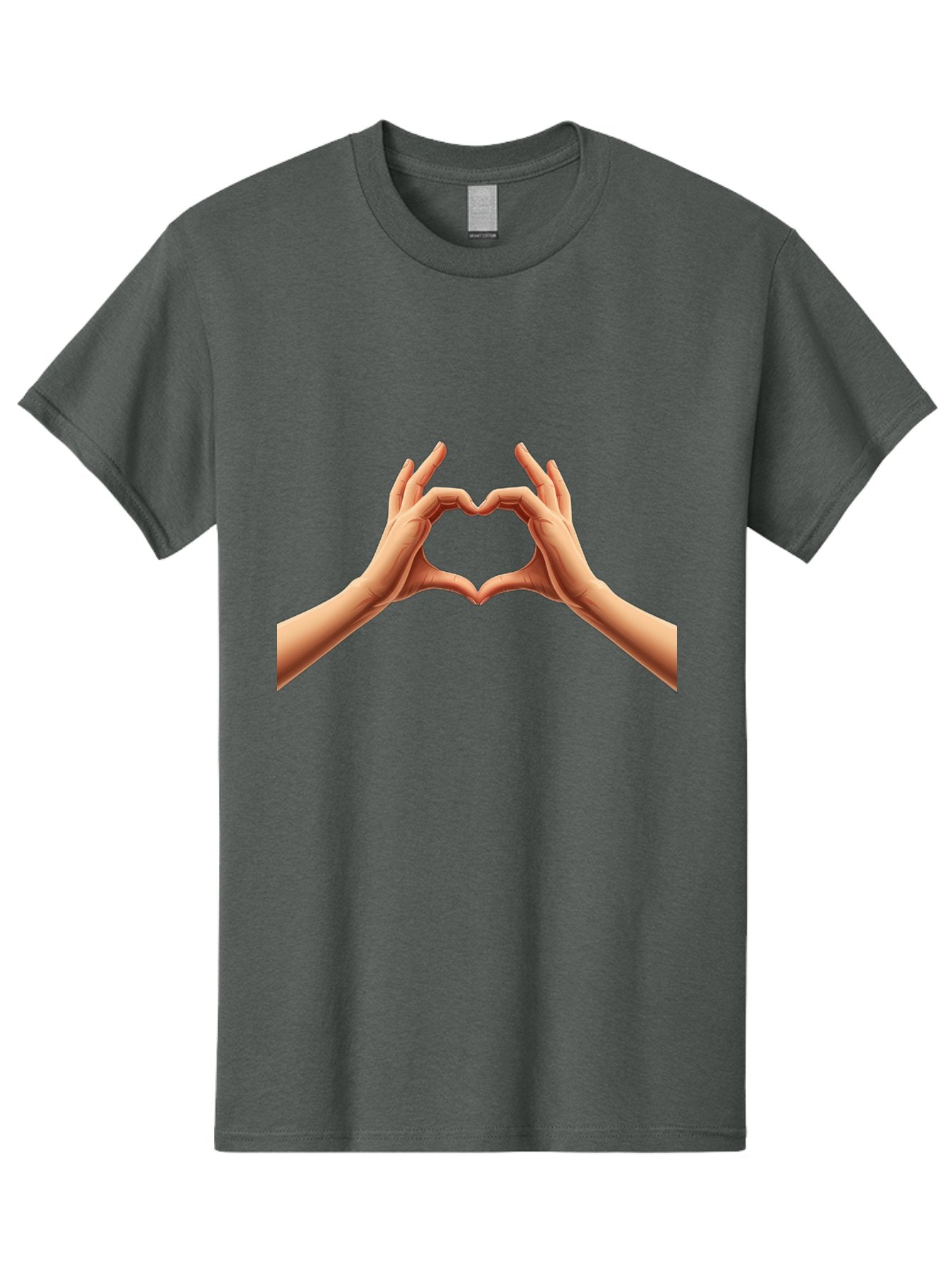 Hands-Forming-Heart Men'S Graphic Tee, 100% Cotton, Comfortable Casual Summer Wear, Machine Washable, Hands Forming A Heart, Love Symbol, Heart Gesture, Affection, Tenderness, Care, Kindness, Charity, Volunteer Work, Donation Bae027 3