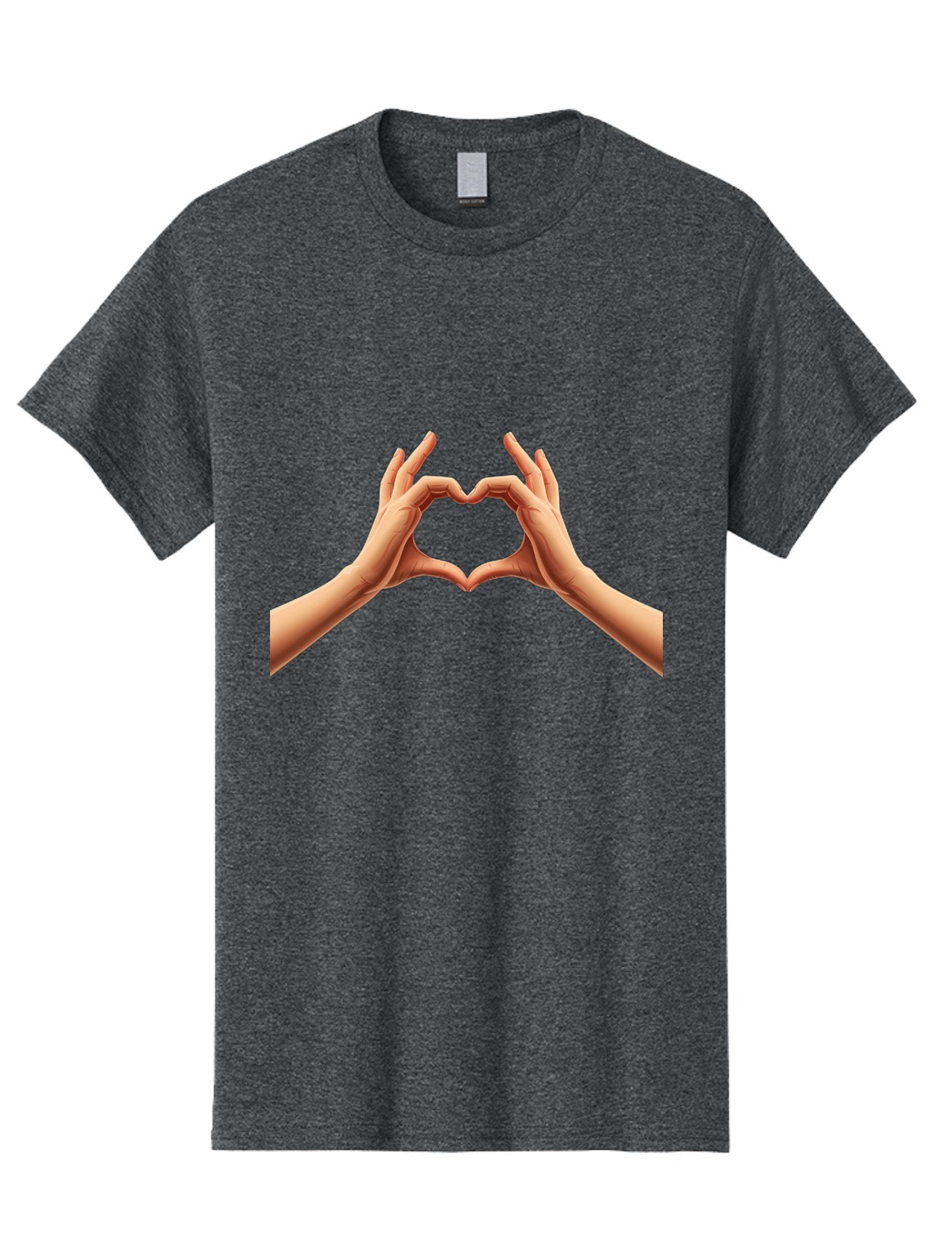 Hands-Forming-Heart Men'S Graphic Tee, 100% Cotton, Comfortable Casual Summer Wear, Machine Washable, Hands Forming A Heart, Love Symbol, Heart Gesture, Affection, Tenderness, Care, Kindness, Charity, Volunteer Work, Donation Bae027 9