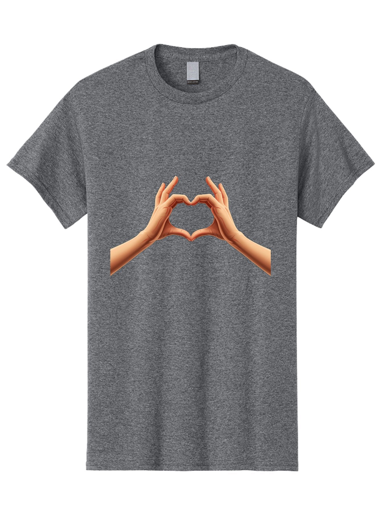 Hands-Forming-Heart Men'S Graphic Tee, 100% Cotton, Comfortable Casual Summer Wear, Machine Washable, Hands Forming A Heart, Love Symbol, Heart Gesture, Affection, Tenderness, Care, Kindness, Charity, Volunteer Work, Donation Bae027 13