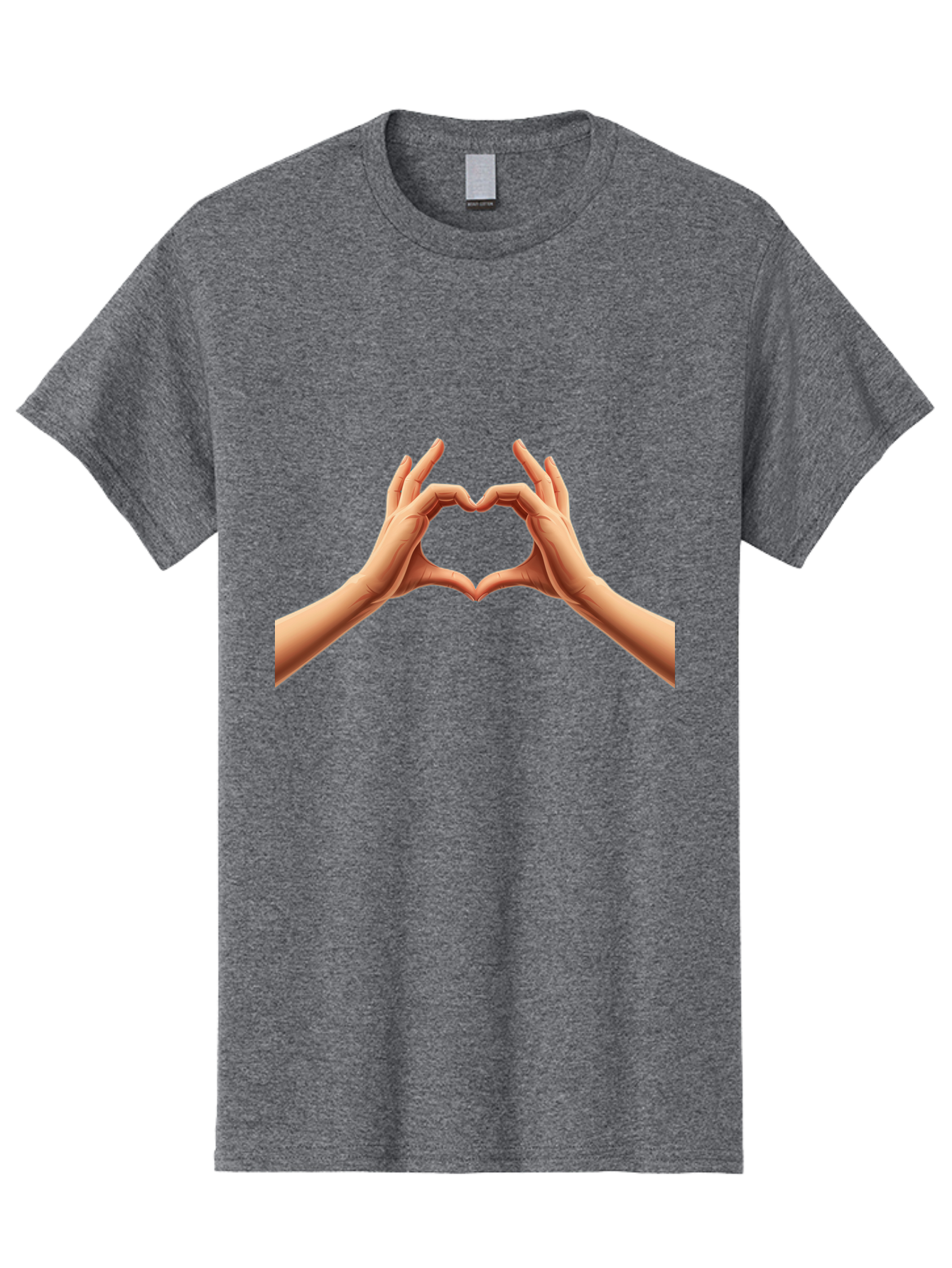 Hands-Forming-Heart Men'S Graphic Tee, 100% Cotton, Comfortable Casual Summer Wear, Machine Washable, Hands Forming A Heart, Love Symbol, Heart Gesture, Affection, Tenderness, Care, Kindness, Charity, Volunteer Work, Donation Bae027 15