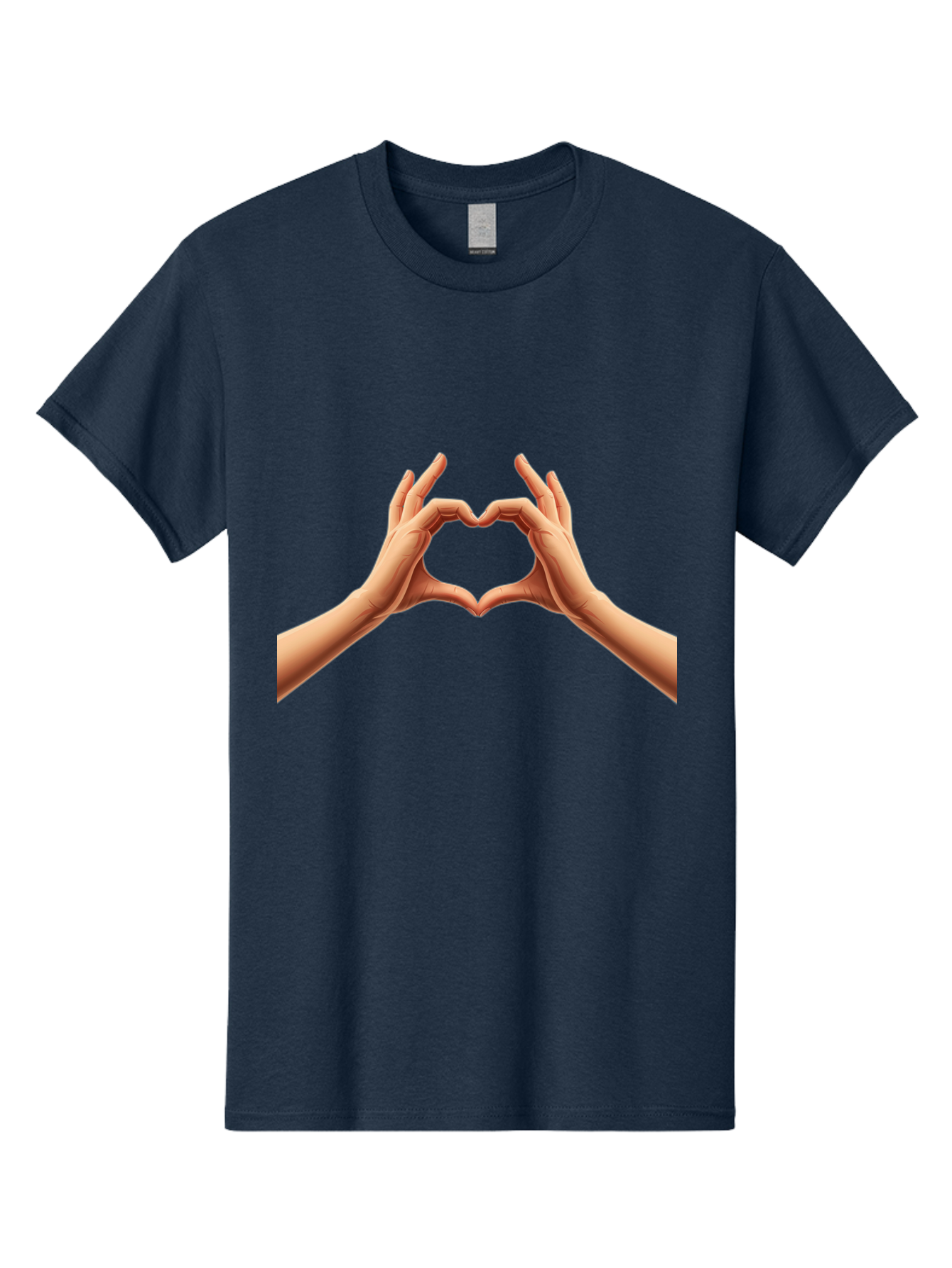 Hands-Forming-Heart Men'S Graphic Tee, 100% Cotton, Comfortable Casual Summer Wear, Machine Washable, Hands Forming A Heart, Love Symbol, Heart Gesture, Affection, Tenderness, Care, Kindness, Charity, Volunteer Work, Donation Bae027 7
