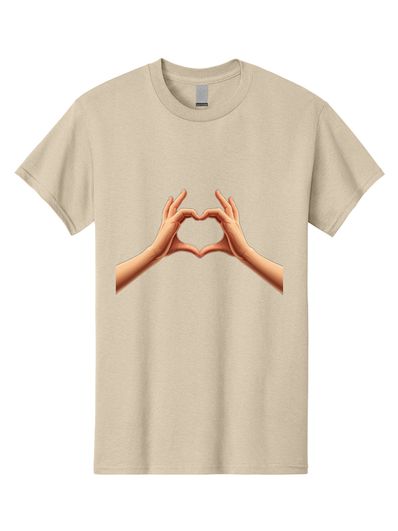 Hands-Forming-Heart Men'S Graphic Tee, 100% Cotton, Comfortable Casual Summer Wear, Machine Washable, Hands Forming A Heart, Love Symbol, Heart Gesture, Affection, Tenderness, Care, Kindness, Charity, Volunteer Work, Donation Bae027 5