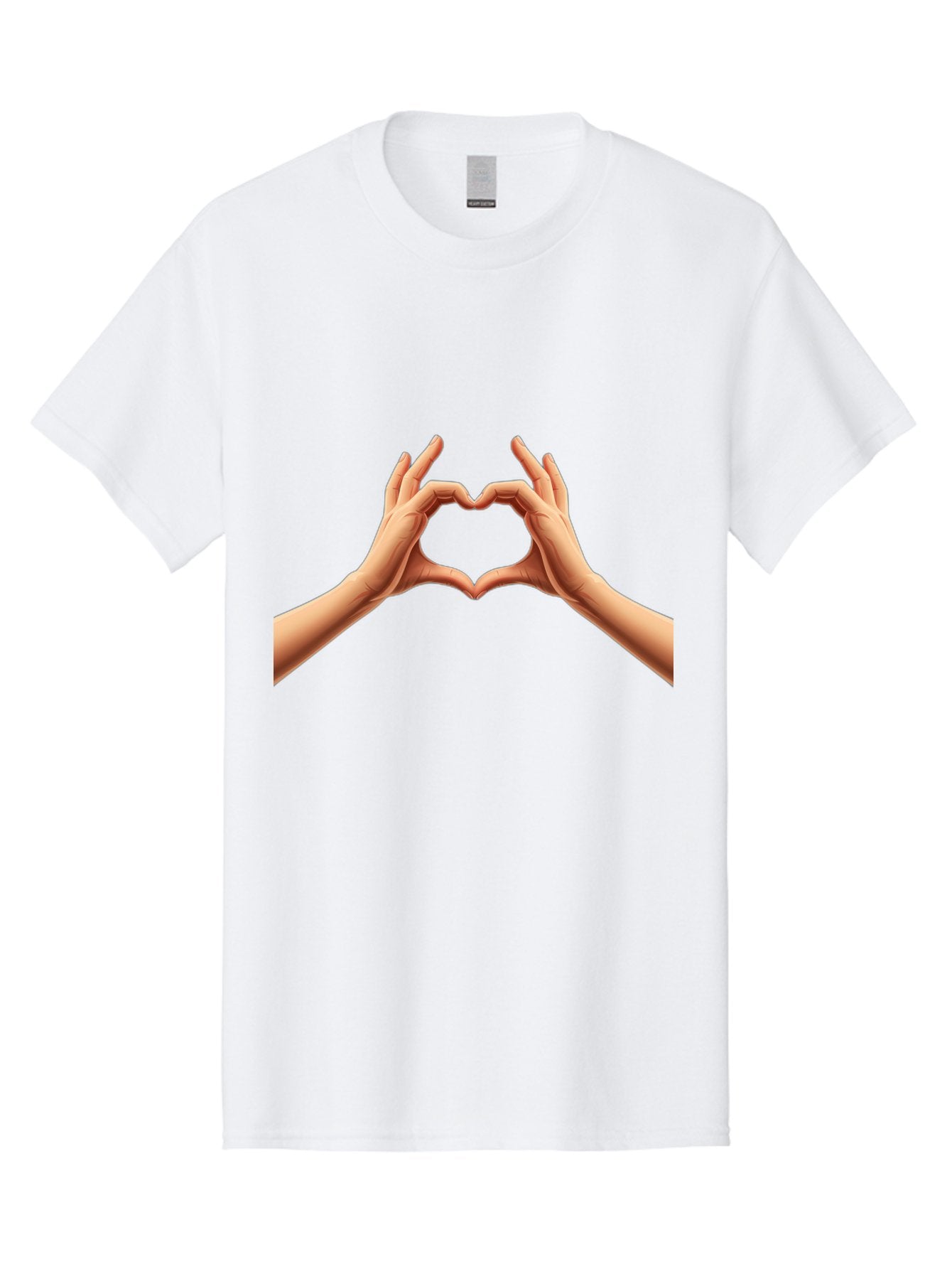 Hands-Forming-Heart Men'S Graphic Tee, 100% Cotton, Comfortable Casual Summer Wear, Machine Washable, Hands Forming A Heart, Love Symbol, Heart Gesture, Affection, Tenderness, Care, Kindness, Charity, Volunteer Work, Donation Bae027 4